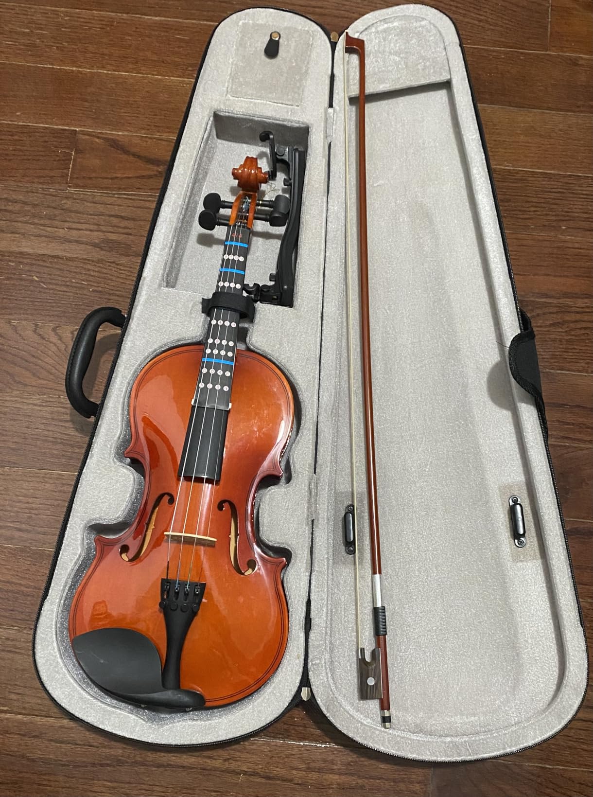 Poseidon Stringed Musical Instruments - Premium Handcraft Violin for Kids Adults 4/4 Violin w/Case, Violin Bow, Horse Bridge, Extra Strings, Shoulder Rest, Rosin, Clip-on Tuners - Natural Matte customer photo 1