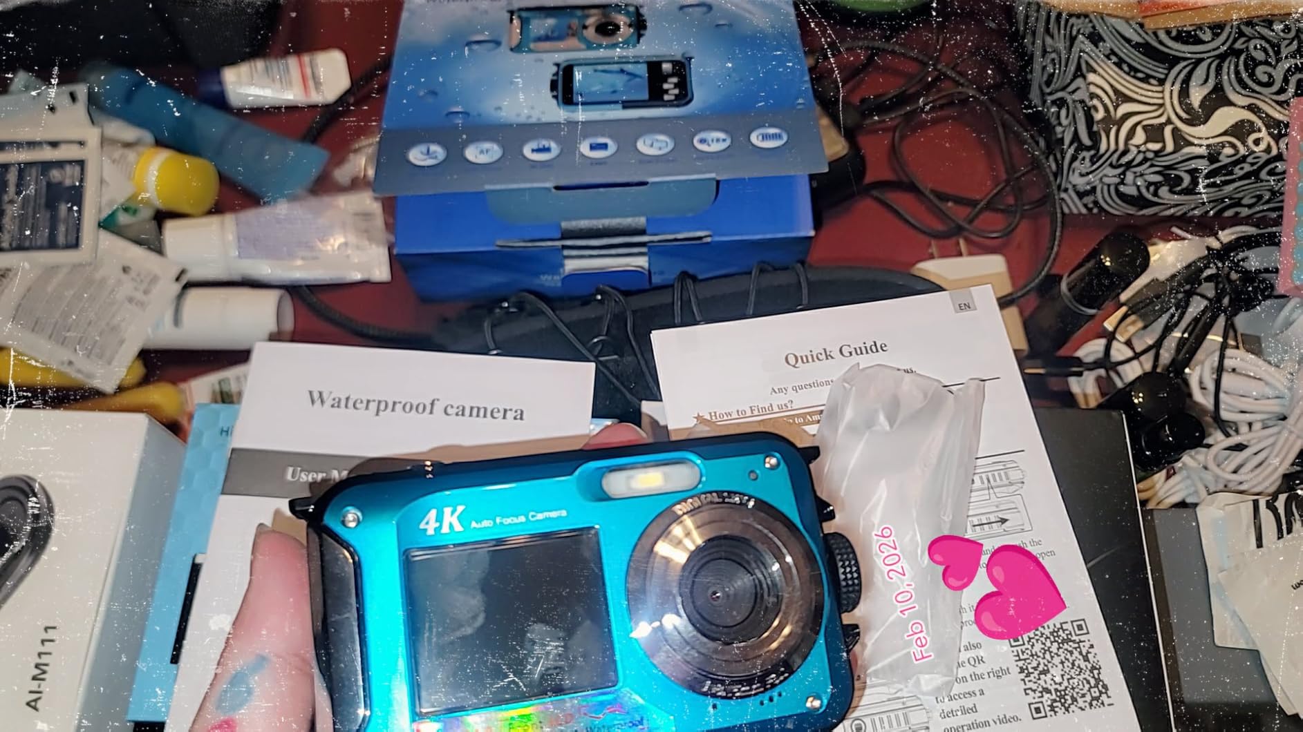 4K Underwater Camera 16FT Waterproof Camera with 32GB Card 64MP Autofocus Dual-Screen Selfie Underwater Camera for Snorkeling Waterproof Compact Floatable Digital Camera 1250mAh Battery Type-C (Blue) customer photo 1