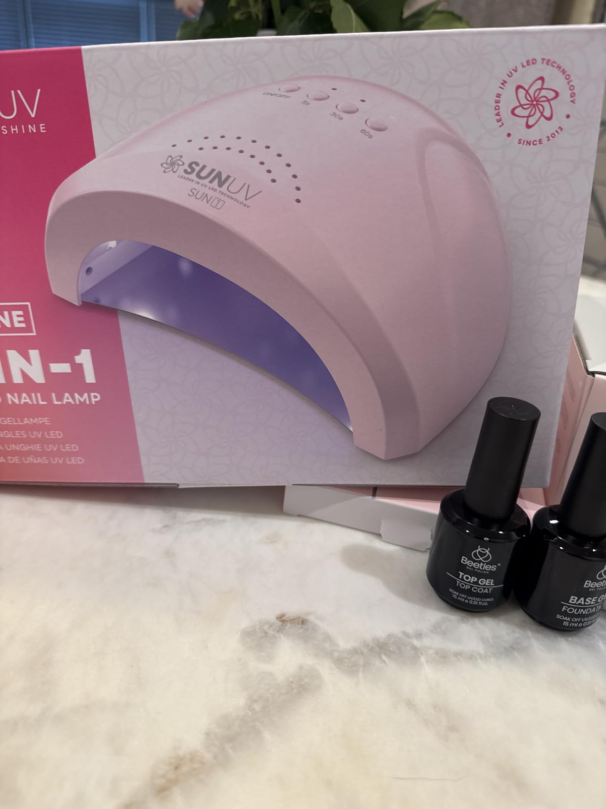 SUNUV UV Light for Gel Nails, UV Dryer for Gel Polish with 3 Timer Settings Professional LED Nail Lamp SUNone Pink customer photo 2