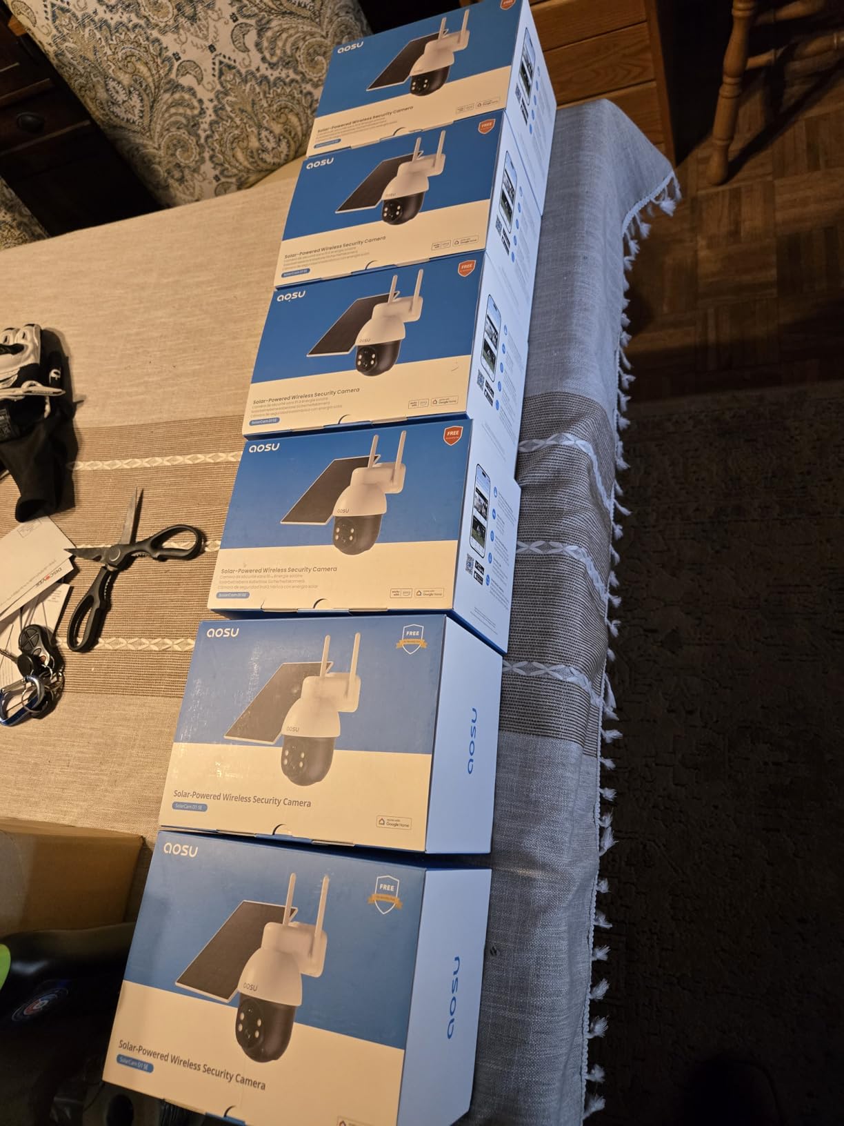 aosu 3K/5MP Solar Security Cameras System Wireless Outdoor, Battery Powered WiFi Camera for Home Security, Panoramic PTZ, Auto Tracking, Human/Vehicle Detection, Color Night Vision (2 Pack) customer photo 1