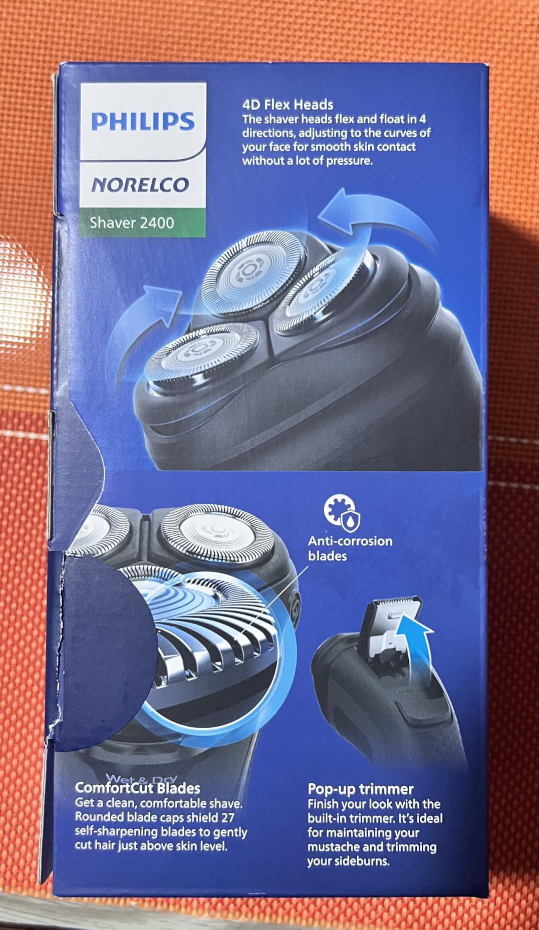 Philips Norelco Shaver 2400 Series, Wet and Dry Electric Shaver, Pop-up Trimmer, P-Cap, Deep Black, Model X3001/90 customer photo 2