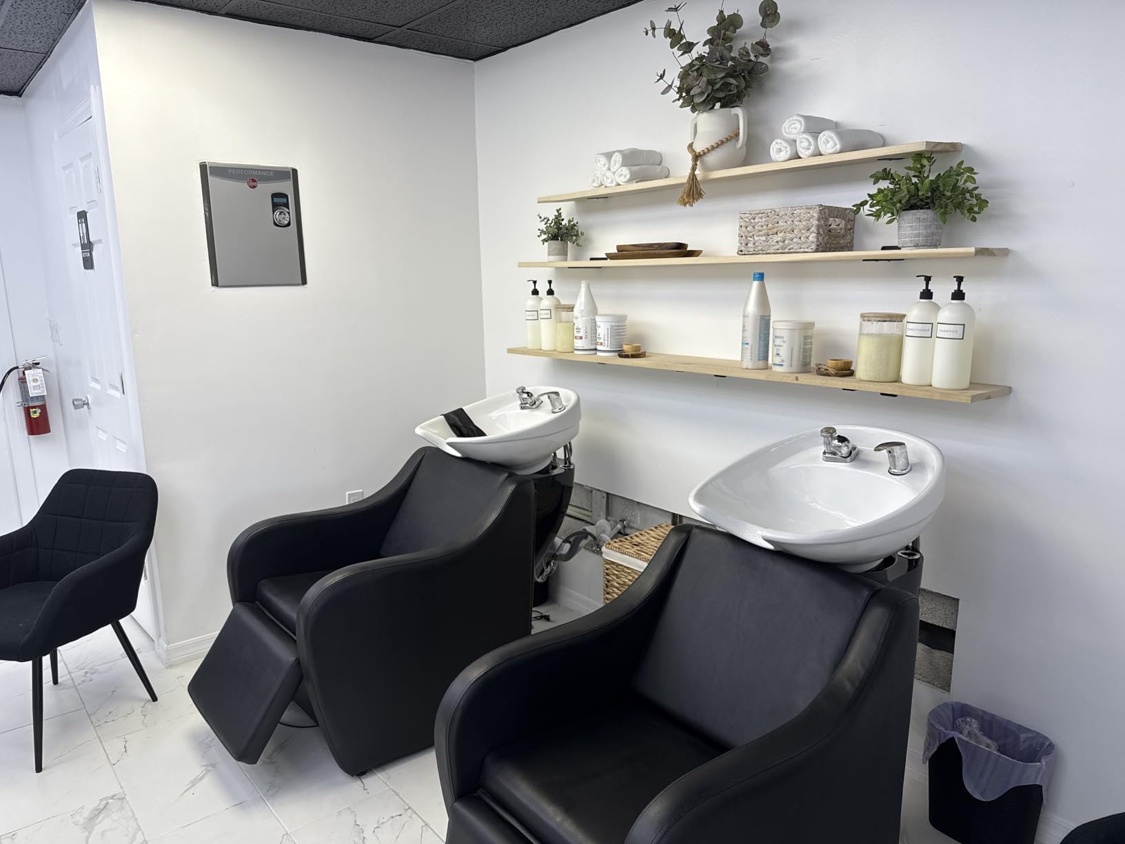 OmySalon Shampoo Bowls for Salon Electric Shampoo Chair with Reclining Legrest & Tilting Porcelain Shampoo Sink, Hair Washing Station Backwash Barber Chair, Shampoo Unit for Beauty Spa Barbershop customer photo 1