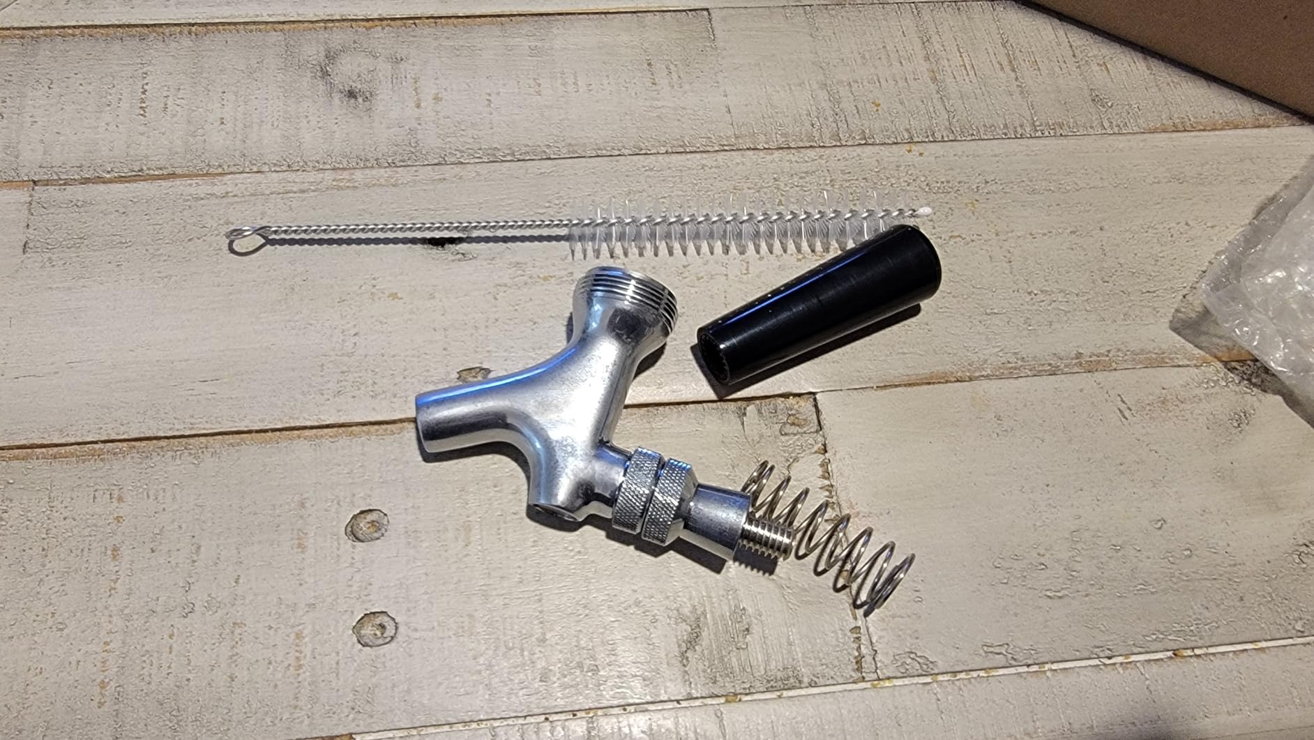 Single Tap Beer Tower Dispenser, Stainless Core Beer Faucet Polished Stainless 3'' Flange Single Tap Draft Beer Tower Kegerator Tower Kit with Pre-Assembled Tubing and Self-Closing Spring customer photo 1