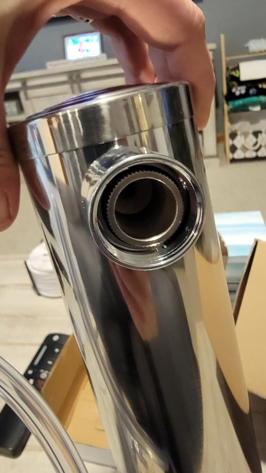 Single Tap Beer Tower Dispenser, Stainless Core Beer Faucet Polished Stainless 3'' Flange Single Tap Draft Beer Tower Kegerator Tower Kit with Pre-Assembled Tubing and Self-Closing Spring customer photo 2