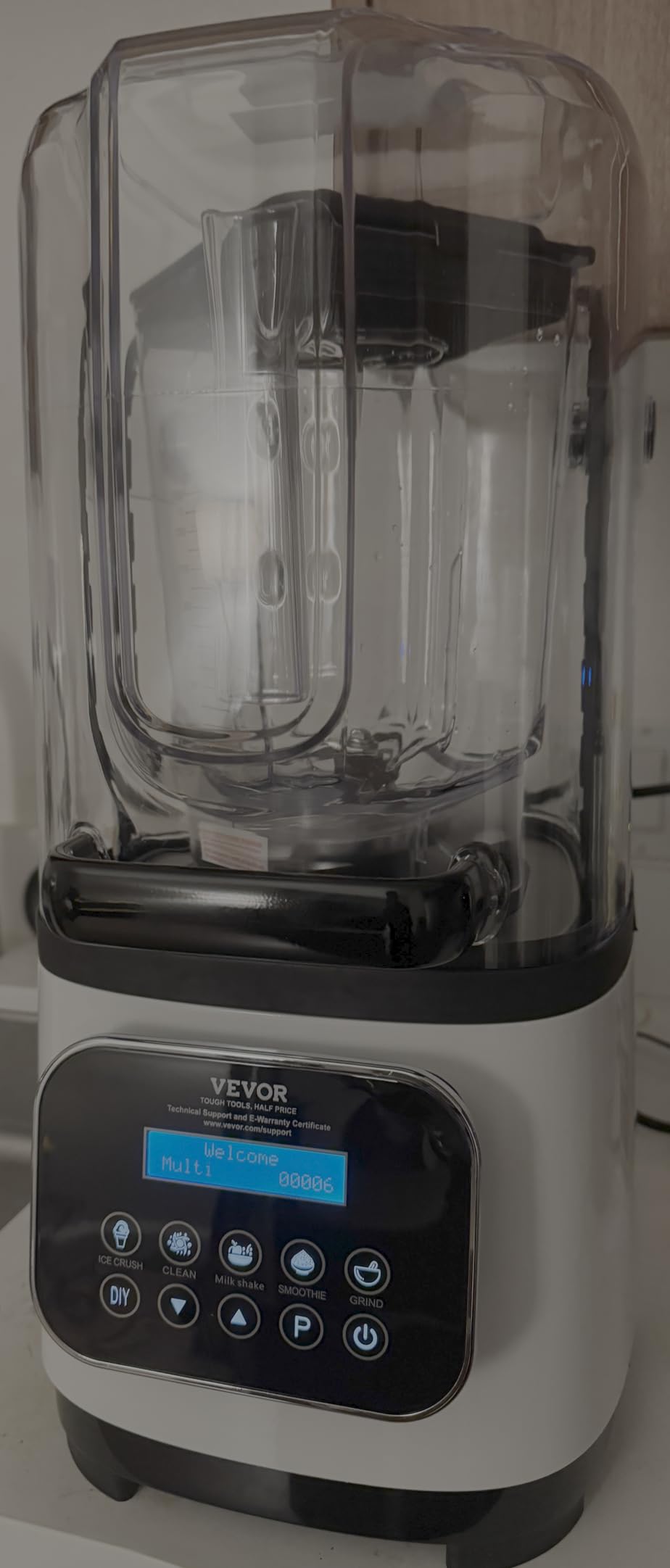 VEVOR Commercial Countertop Blenders with Shield,68 oz Jar Blender Combo, Stainless Steel 9 Speed & 5 Functions, for Shakes, Smoothies, Peree, and Crush Ice, White customer photo 1