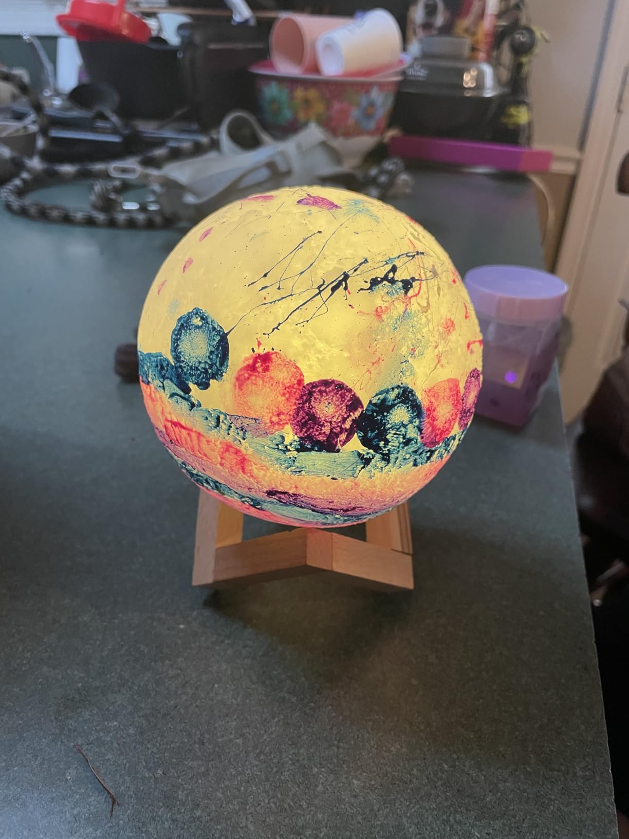 Klever Kits DIY 3D Moon Night Light, Paint Your Own Moon Lamp Kit Galaxy Lamp Arts and Crafts Kit, School Activities, Birthday Gifts for Kids Girls Boys customer photo 1