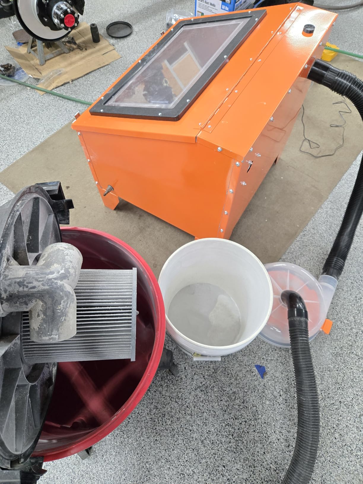 The Dustopper PRO, Low-Profile Dust Separator for Shop Wet/Dry Vacuums with at least 5HP - Includes High-Flow 90 Degree Sweep Elbows and Connection Hose, Made in USA customer photo 1