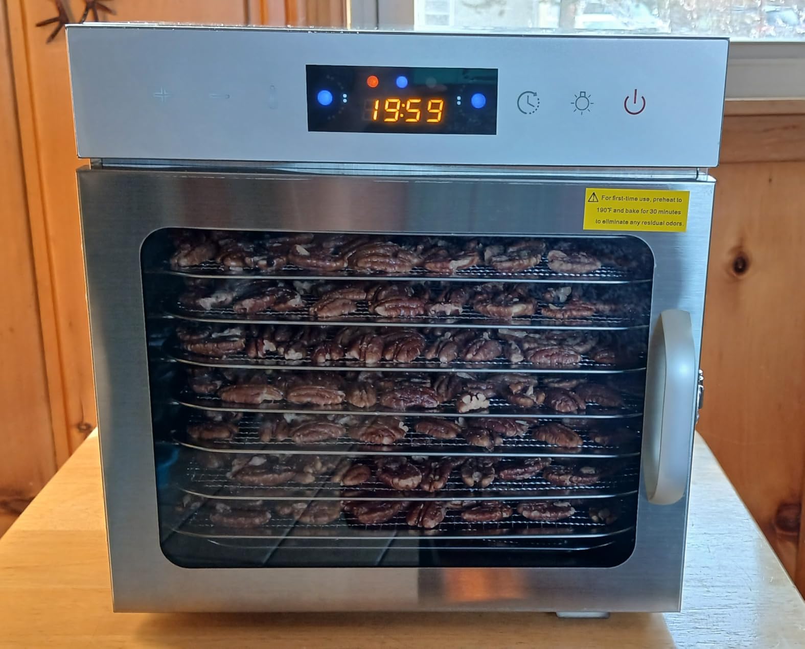 HOPERAN Food Dehydrator Machine with 12 Stainless Steel Trays - Digital Timer & Adjustable Temp Control for Jerky, Herbs, Fruits | Overheat Protection, BPA-Free, Includes Recipe Book customer photo 1