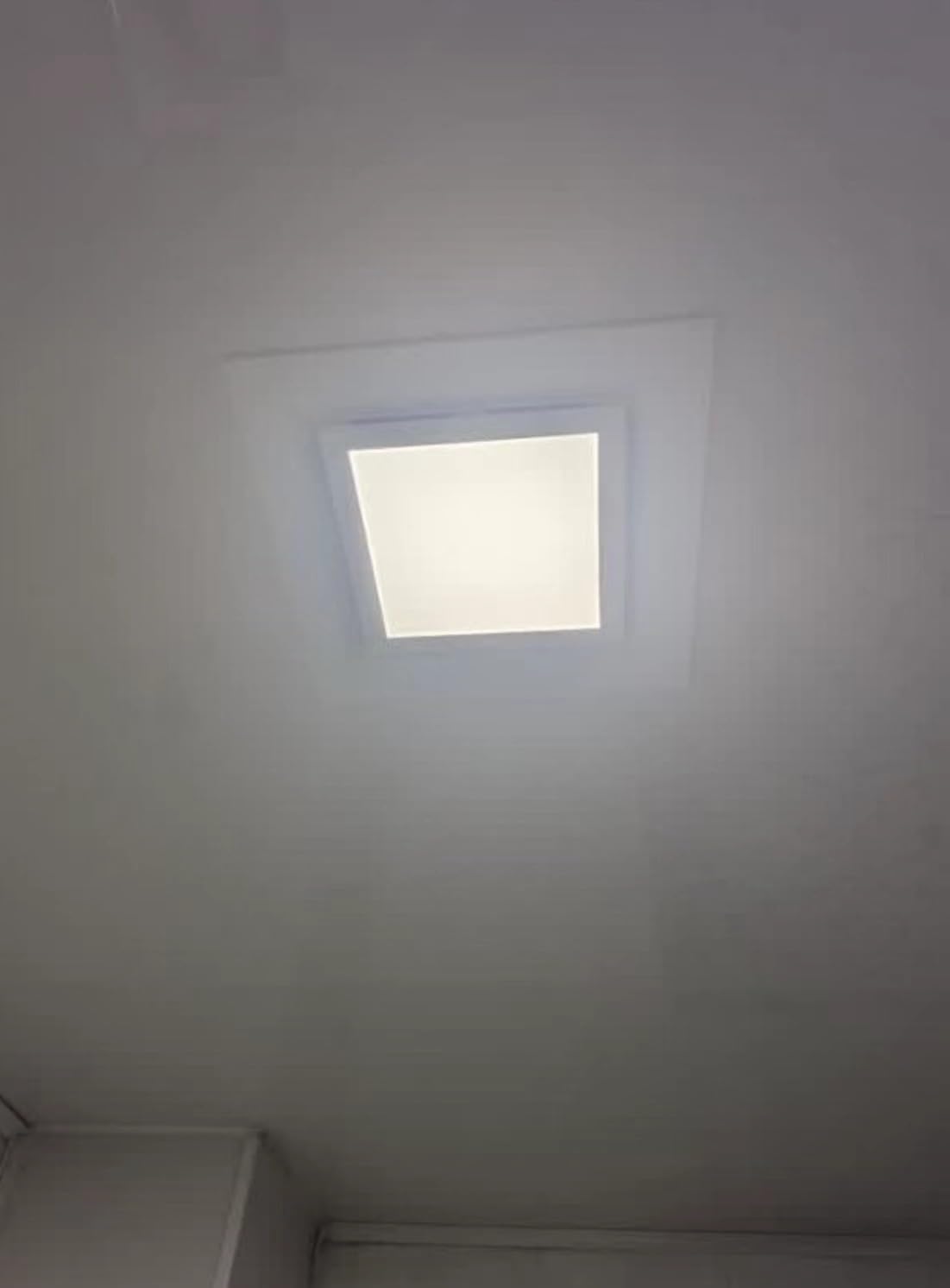 Nalle Ventilation Fans Bathroom Exhaust Fan with Light 9.6 inch Panel 6000K 12W Square LED 112 CFM 1.0 Sones 4 Inch Duct 110V Quiet Ceiling Mount Exhaust Fan for Shower,Bathroom,Office,Home (FFL-200) customer photo 1