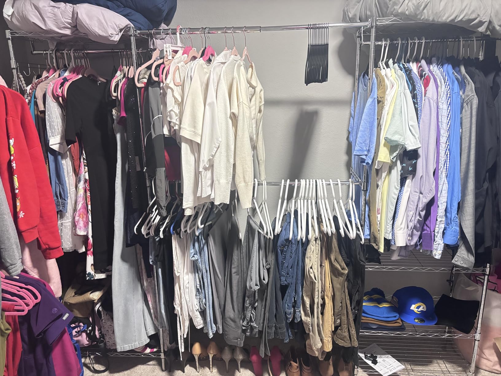 Ulif E1 Heavy Duty Closet Garment Rack, 6 Tiers Adjustable Metal Freestanding Expandable Clothing Storage with 4 Hanger Rods, Easy to Assemble Wardrobe, 71.4