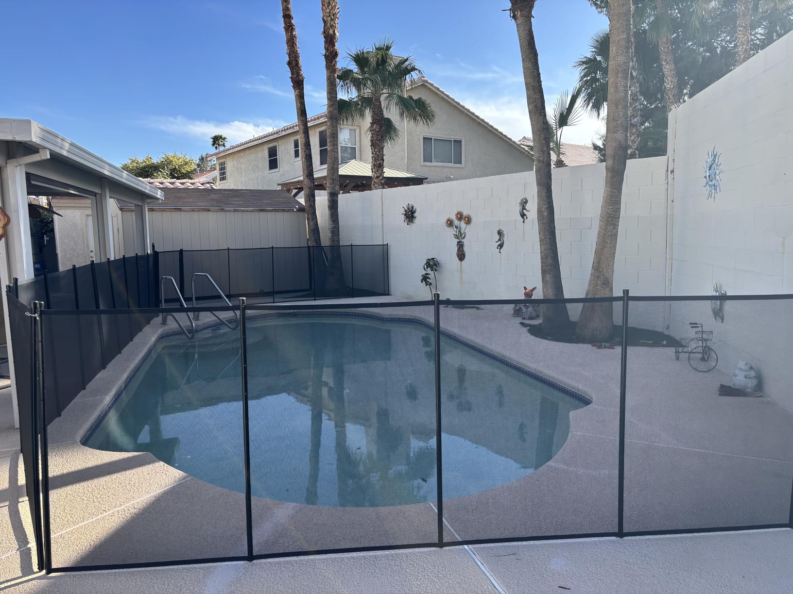 Removable Mesh Pool Fence - Black 15 Foot by 4 Foot Fence Panels - Pre-Assembled DIY Safety Fence with 1/2