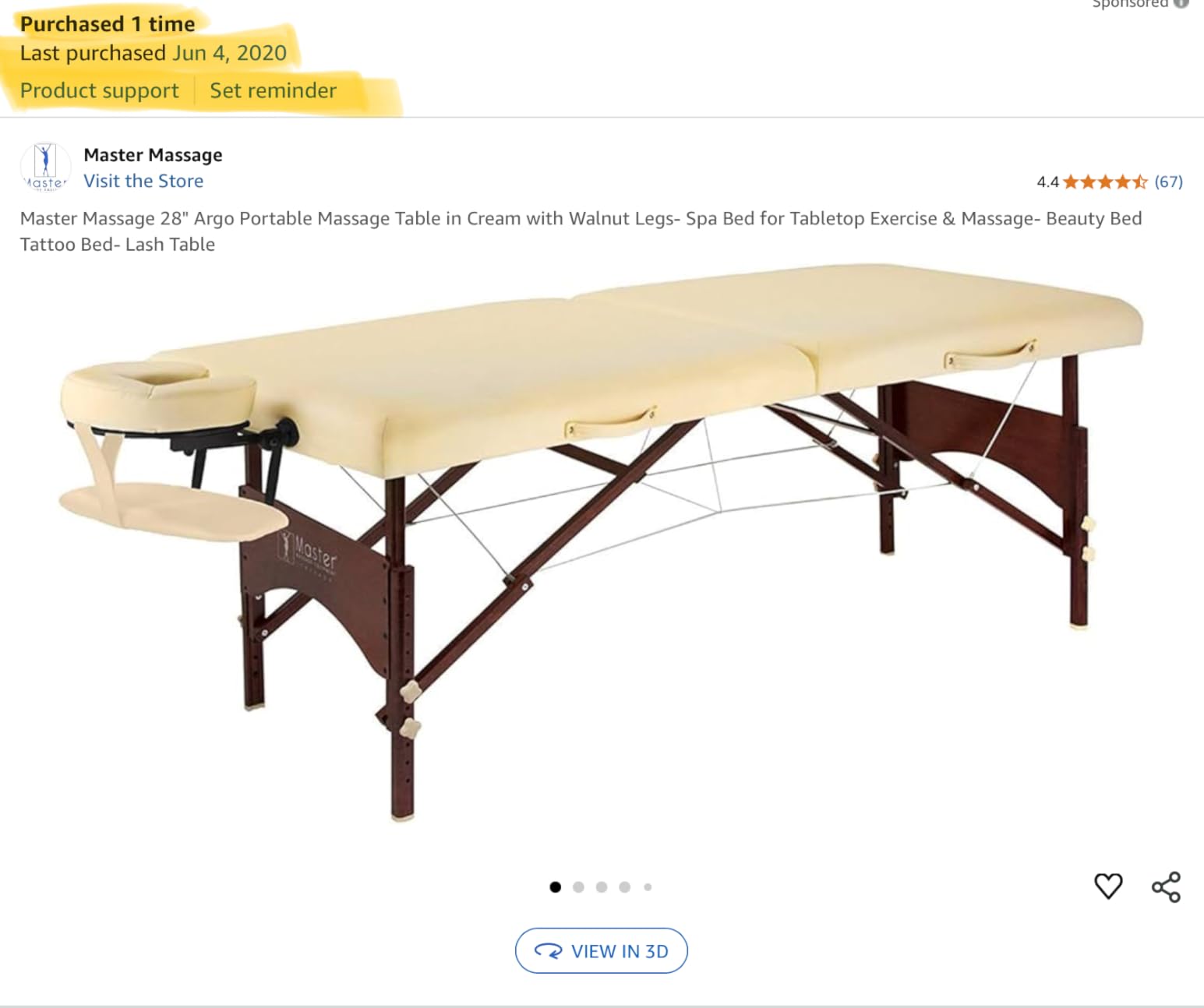 Master Massage Standard Argo Portable Massage Table, 1 count (pack of 1), Black customer photo 1