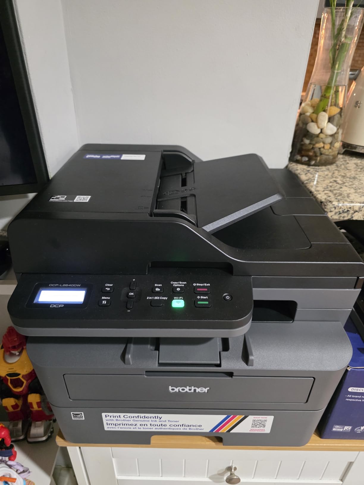 Brother DCP-L2640DW Wireless Compact Monochrome Multi-Function Laser Printer with Copy and Scan, Duplex, Mobile, Black & White | Includes Refresh Subscription Trial(1), Works with Alexa customer photo 2