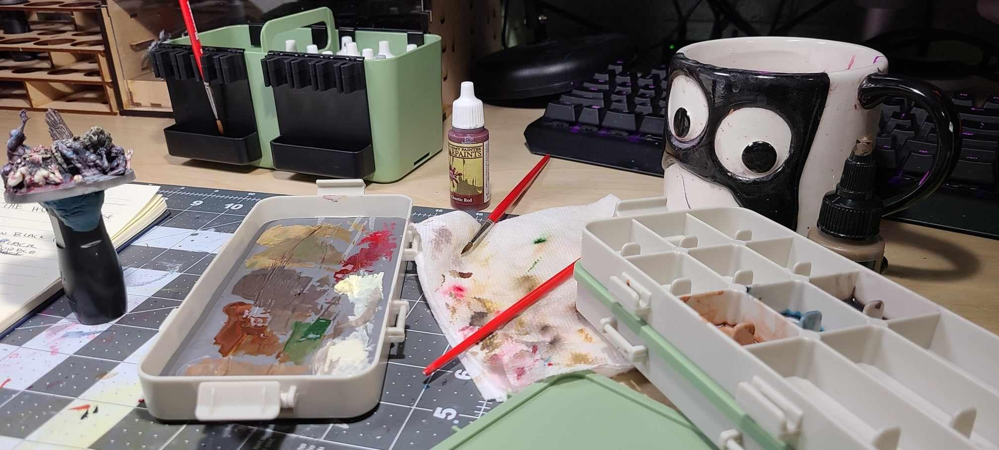 Portable All-in-One Modular Painting Station with Paint Brush Cleaner and Holders, Wet Paint Palette Tray with Lid for Miniature Painting and Acrylic Paints (Ultra Set) customer photo 2