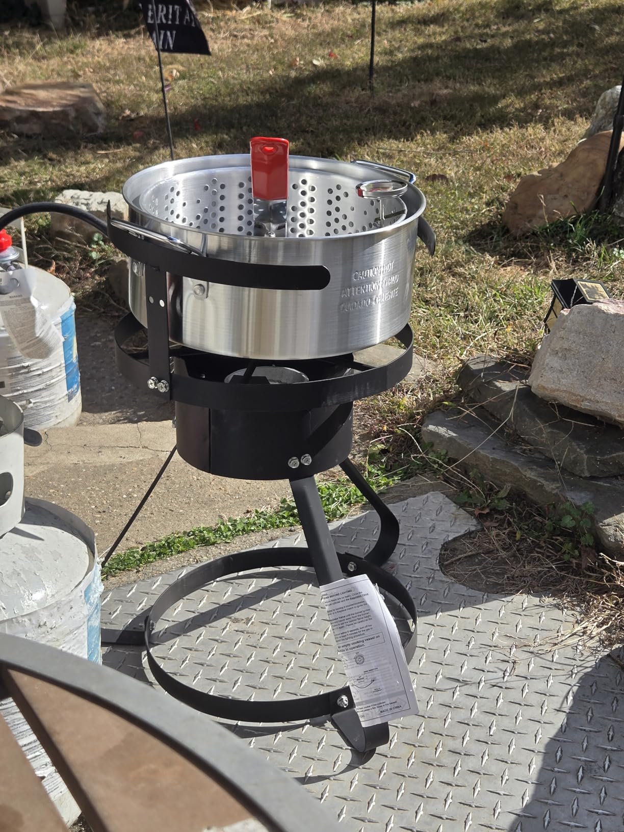 VEVOR Seafood Boiling Kit & Turkey Fryer, 30-qt Boiler Steamer Cooker Set, Outdoor Aluminum Frying Pot, 54,000 BTU Burner Propane Gas Boiler, Gifts for Thanksgiving Day customer photo 1