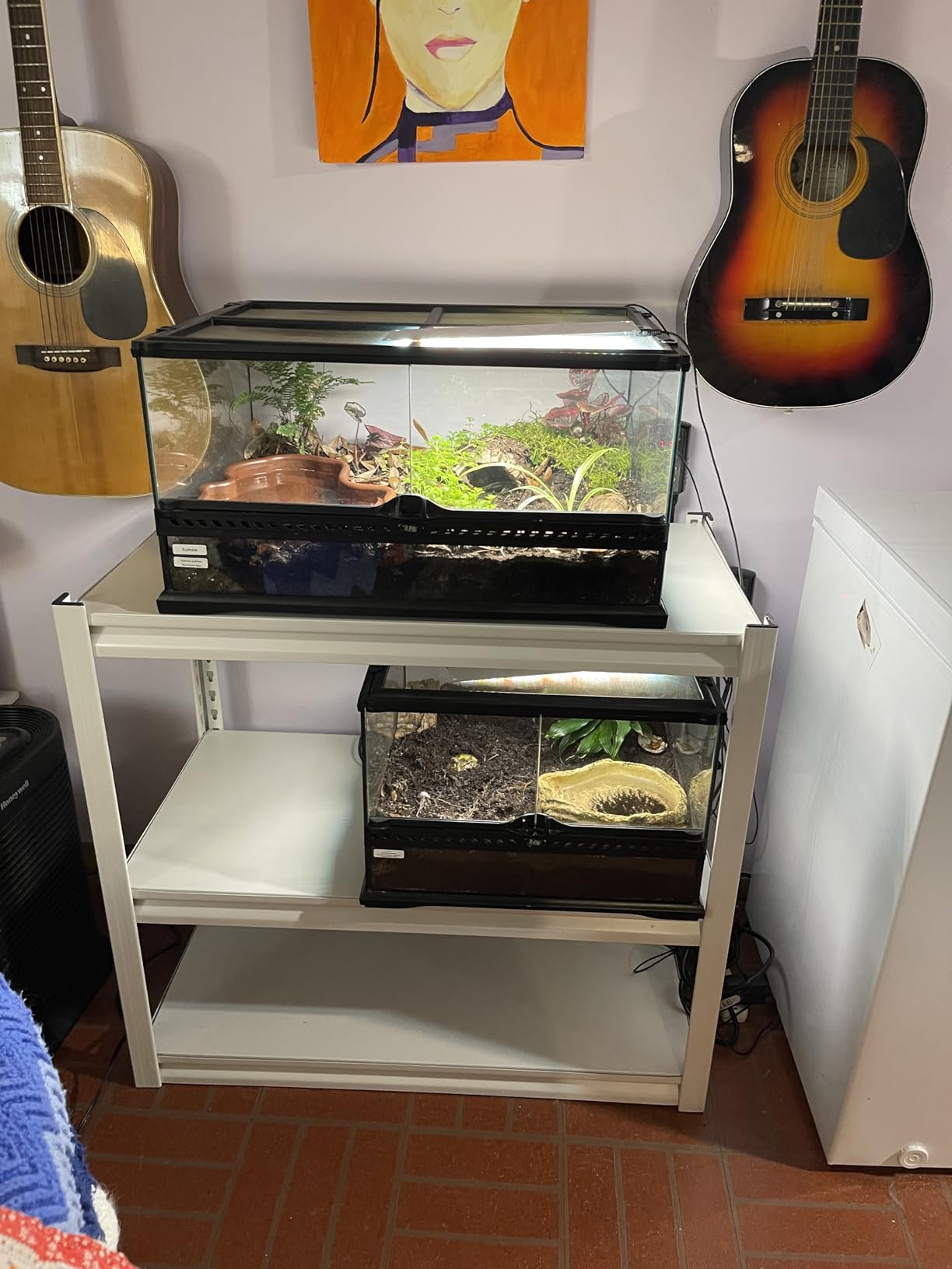 Fish Tank Stand,3-tier Rack Shelf Heavy Duty Metal Frame Aquarium Stand 20 Gallon,Reptile Terrarium Stand for 30 Gallon Long Aquarium,Reptile Tank Stand,Breeder Tank Stand,31.5