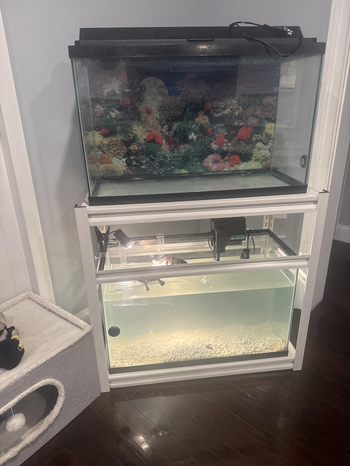 Fish Tank Stand,3-tier Rack Shelf Heavy Duty Metal Frame Aquarium Stand 20 Gallon,Reptile Terrarium Stand for 30 Gallon Long Aquarium,Reptile Tank Stand,Breeder Tank Stand,31.5