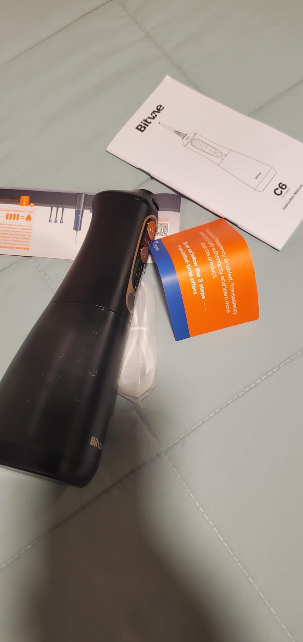 Bitvae C6 Water Dental Flosser for Teeth, Cordless Flosser for Travel with 6 Jet Tips, 3 Modes 5 intensities, IPX7 Waterproof Portable & Rechargeable Oral Irrigator Cleaner, Black customer photo 2