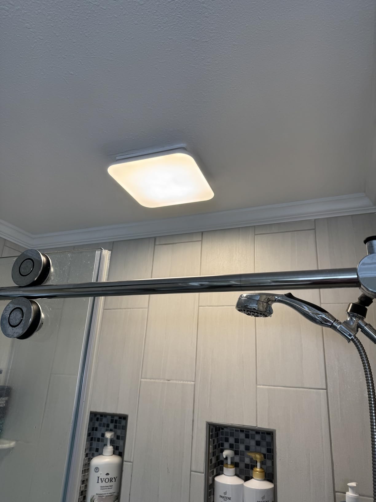 Fitop Bathroom Exhaust Fan with Light, 110 CFM 43W 1200LM Ceiling Mount Shower Ventilation Exhaust with Light, 1.0 Sones customer photo 2