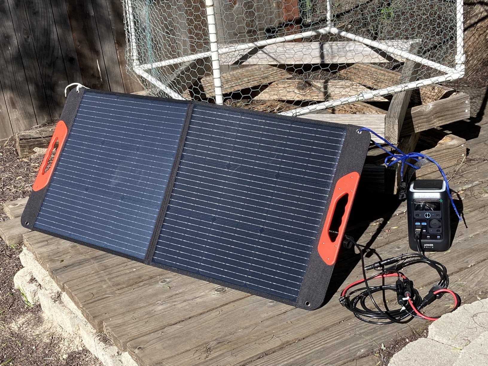 100W Portable Solar Panel with 5-in-1 Cable, 23.5% Efficiency Mono Foldable Solar Charger for Jackery 300/Ecoflow River/Anker Solix, IP67 Waterproof Offgrid Power for Camping RV Battery Backup customer photo 2