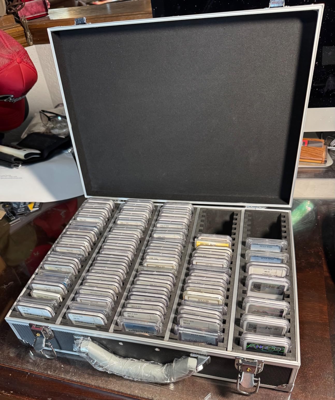 SunnyHouse Storage & Display Aluminum Frame Black Box Case Holds 100 PCGS NGC Coin Holders Slabs customer photo 2