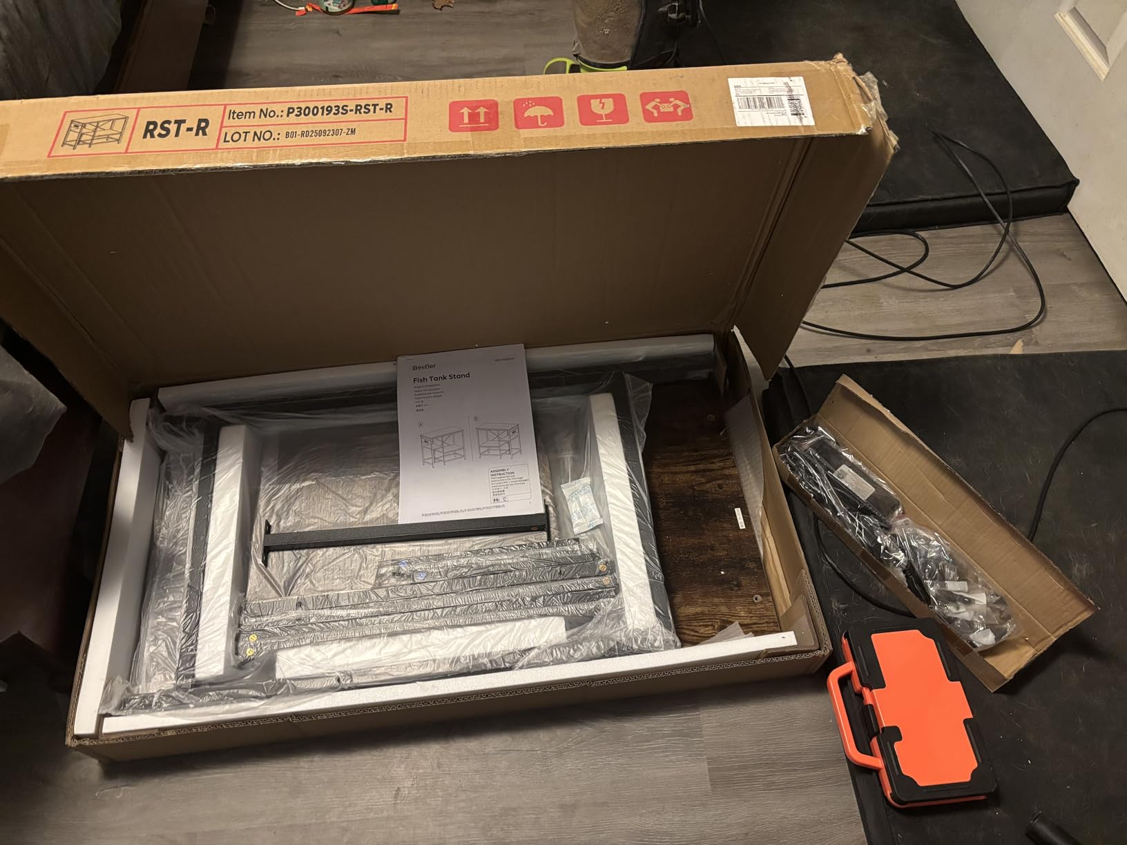 Bestier 40-50 Gallon Fish Tank Stand with Power Outlet, 36x19 Metal Aquarium Stand with Filter Storage, 6-Leg Reptile Tank Stand with 3-Tier Adjustable Storage Shelves, 660LBS Capacity customer photo 2