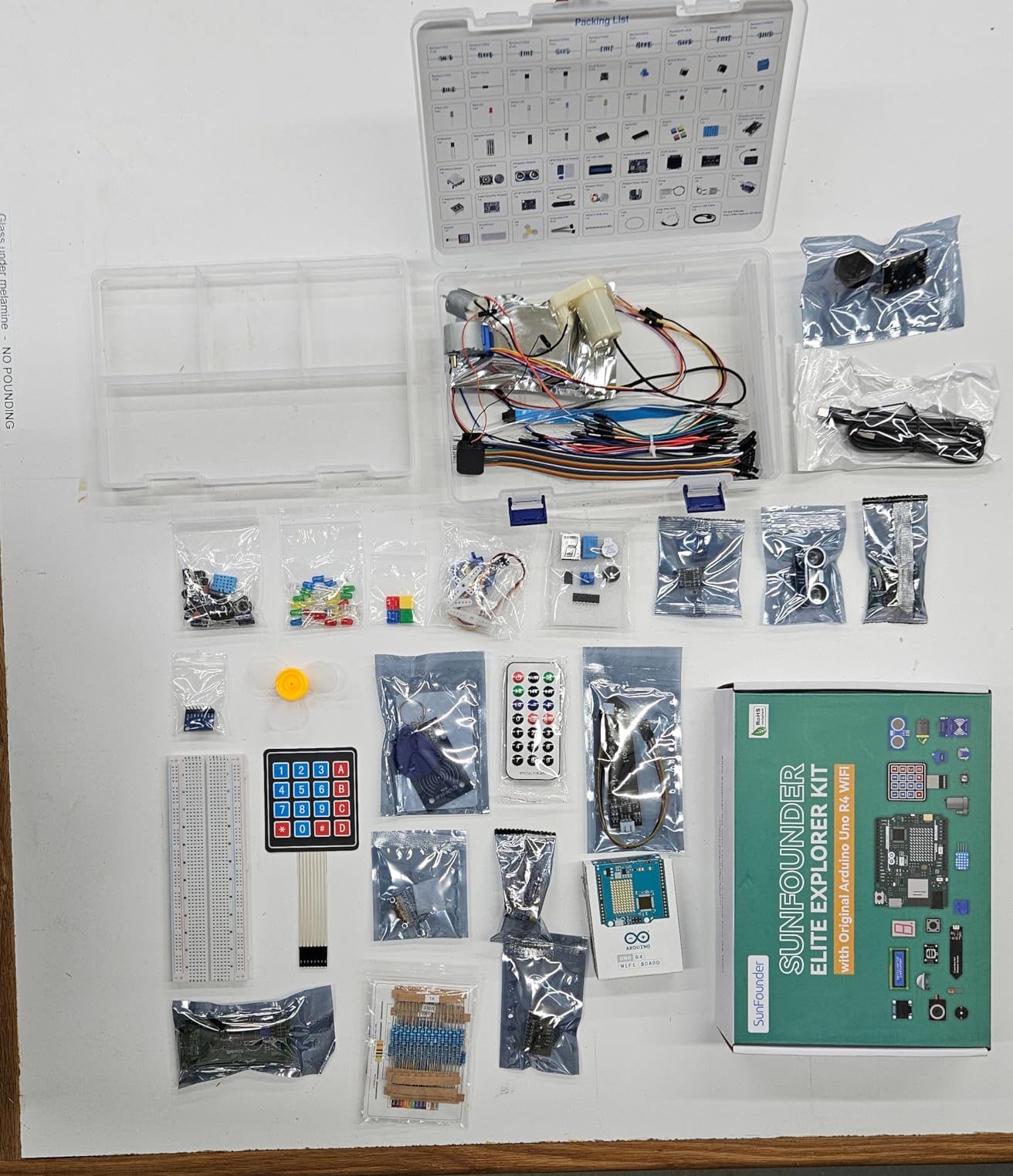 SunFounder Elite Explorer Kit with Original Arduino Uno R4 WiFi, RoHS Compliant, Bluetooth IoT ESP32 IIC LCD1602 OLED, Super Starter Kit, Online Tutorials & Video Courses for Beginners & Engineers customer photo 1