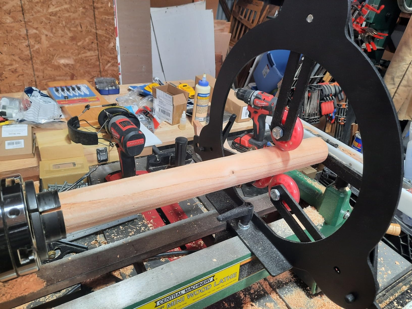 Woodturning Steady Rest for 12inch,14inch and 16inch Lathe Swing, 3-Point Adjustable Woodturning Steady Rest customer photo 2