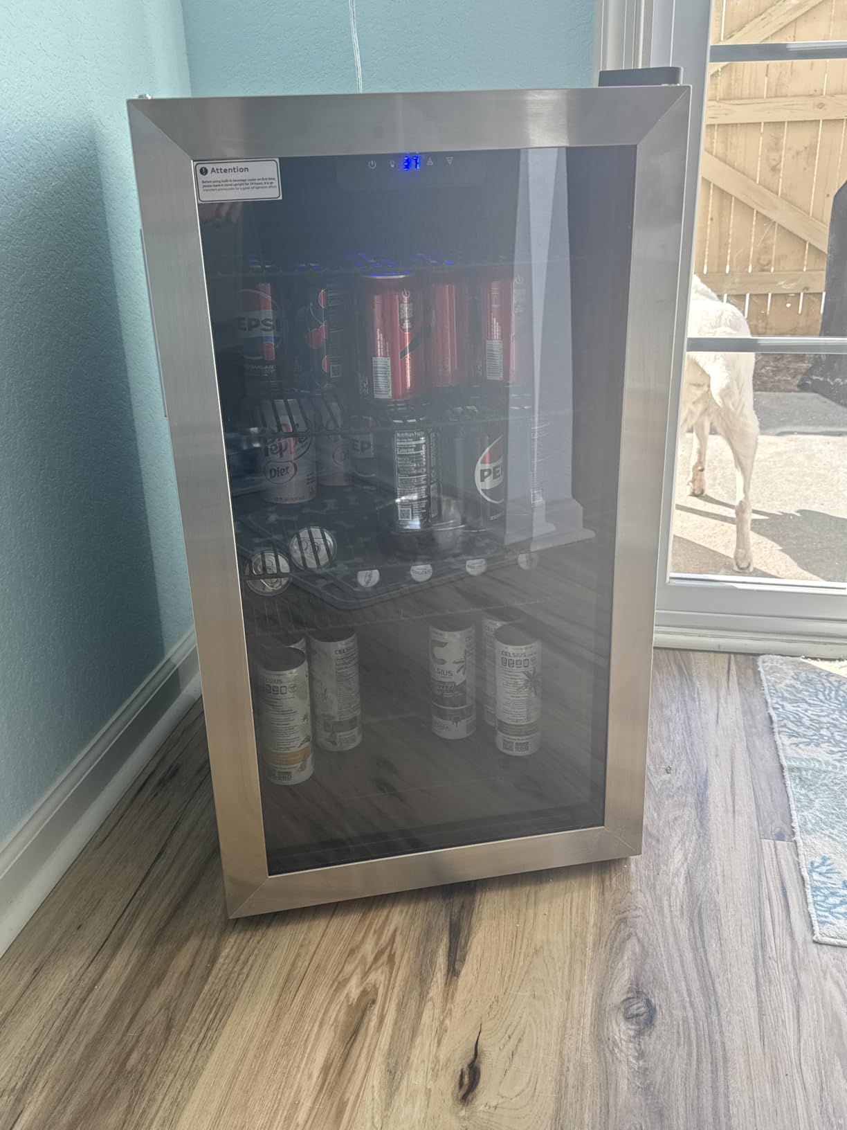 Beverage Refrigerator Cooler - 126 Can Mini Fridge Glass Door for Drinks Soda Beer Wine - Small Refrigerator for Office Bedroom Home Bar, 4 Adjustable Shelves, 3.2 Cu.Ft, Silver customer photo 1
