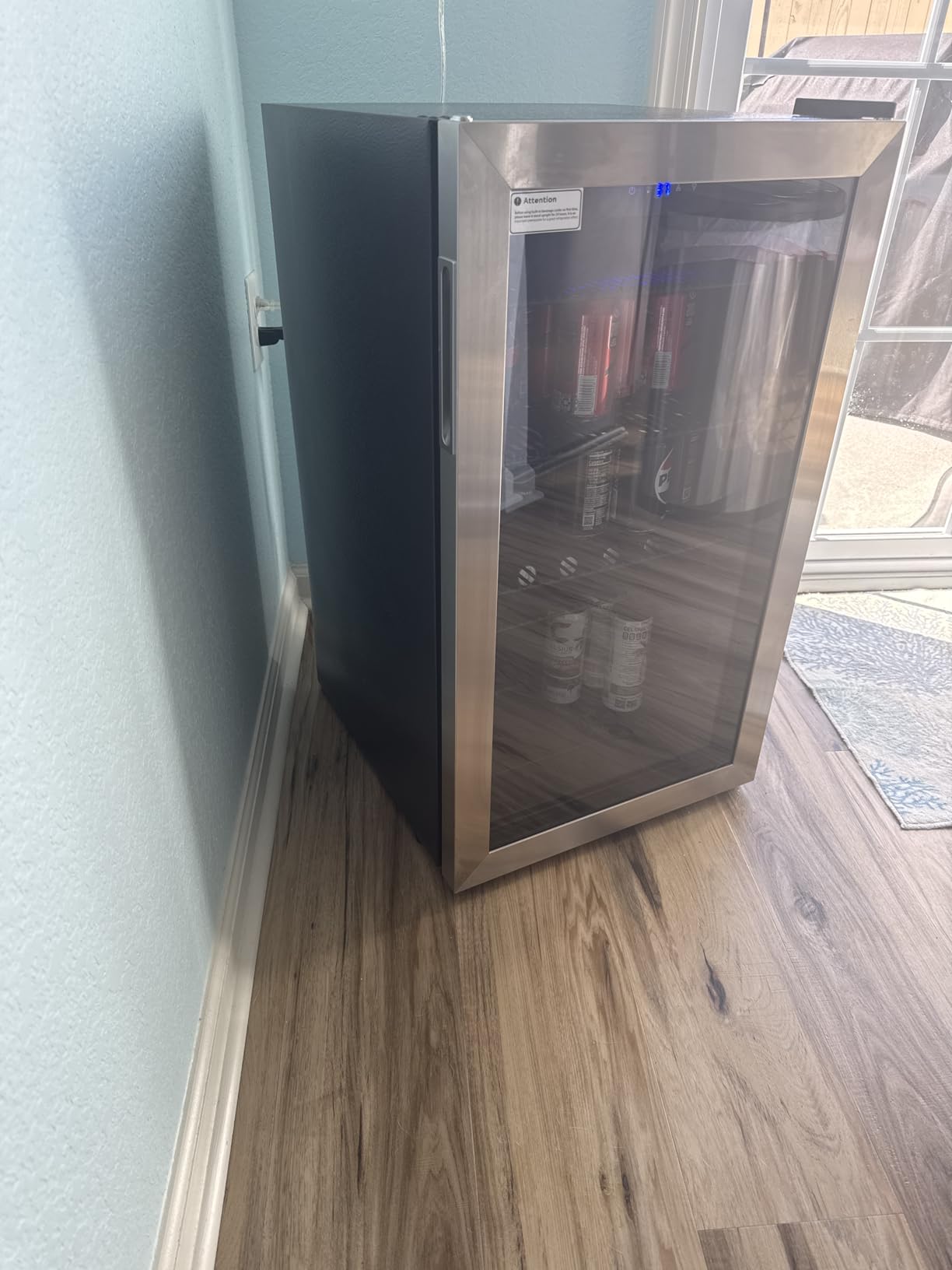 Beverage Refrigerator Cooler - 126 Can Mini Fridge Glass Door for Drinks Soda Beer Wine - Small Refrigerator for Office Bedroom Home Bar, 4 Adjustable Shelves, 3.2 Cu.Ft, Silver customer photo 2