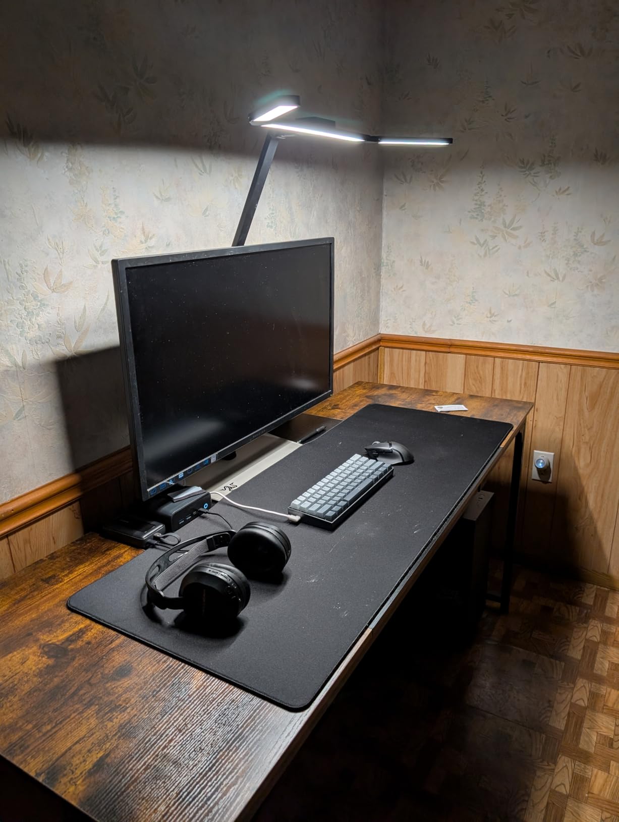 Huuger Computer Desk, 63 Inch Office Desk, Gaming Desk with Storage, Writing Desk Work Desk for Home Office, Study, Modern Simple Desk, Large Legroom, Metal Frame, Rustic Brown and Black customer photo 2