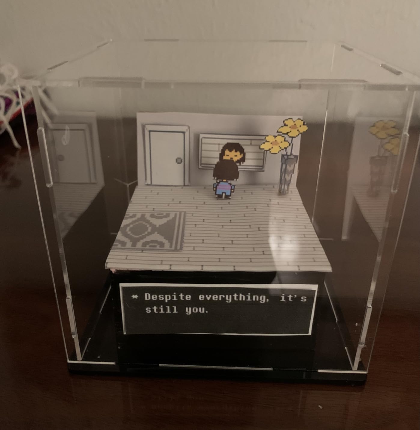 LANSCOERY Large Acrylic Display Case, 20x16x18 in, Upgraded Thickened UV-Resistant Showcase, 10mm Heavy Duty Matte Base, 98% Clarity Dustproof Box for Statues & Memorabilia, Scraper & LED Light customer photo 2