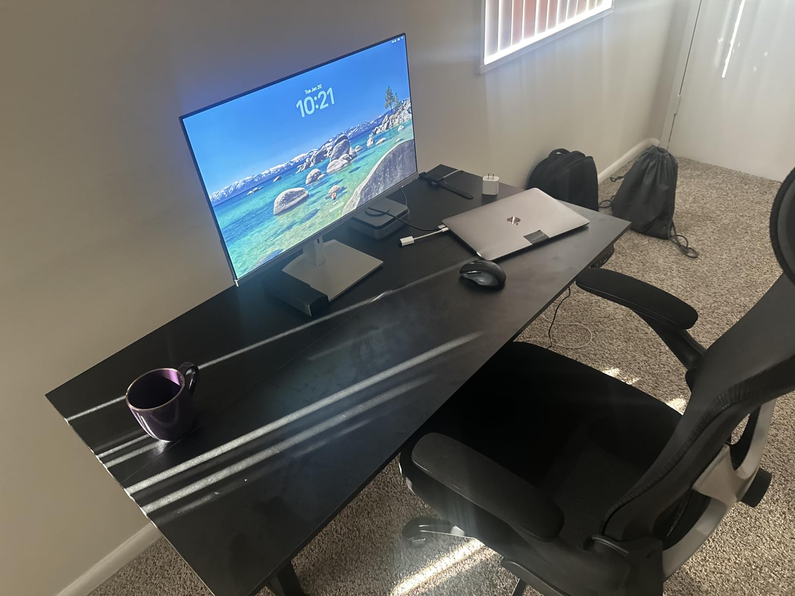 Agilestic Electric Standing Desk, 48 x 24 Inches Height Adjustable Desk, Sit Stand up for Work Office Home, Ergonomic Rising Computer Table with Memory Preset, Rustic Brown customer photo 2