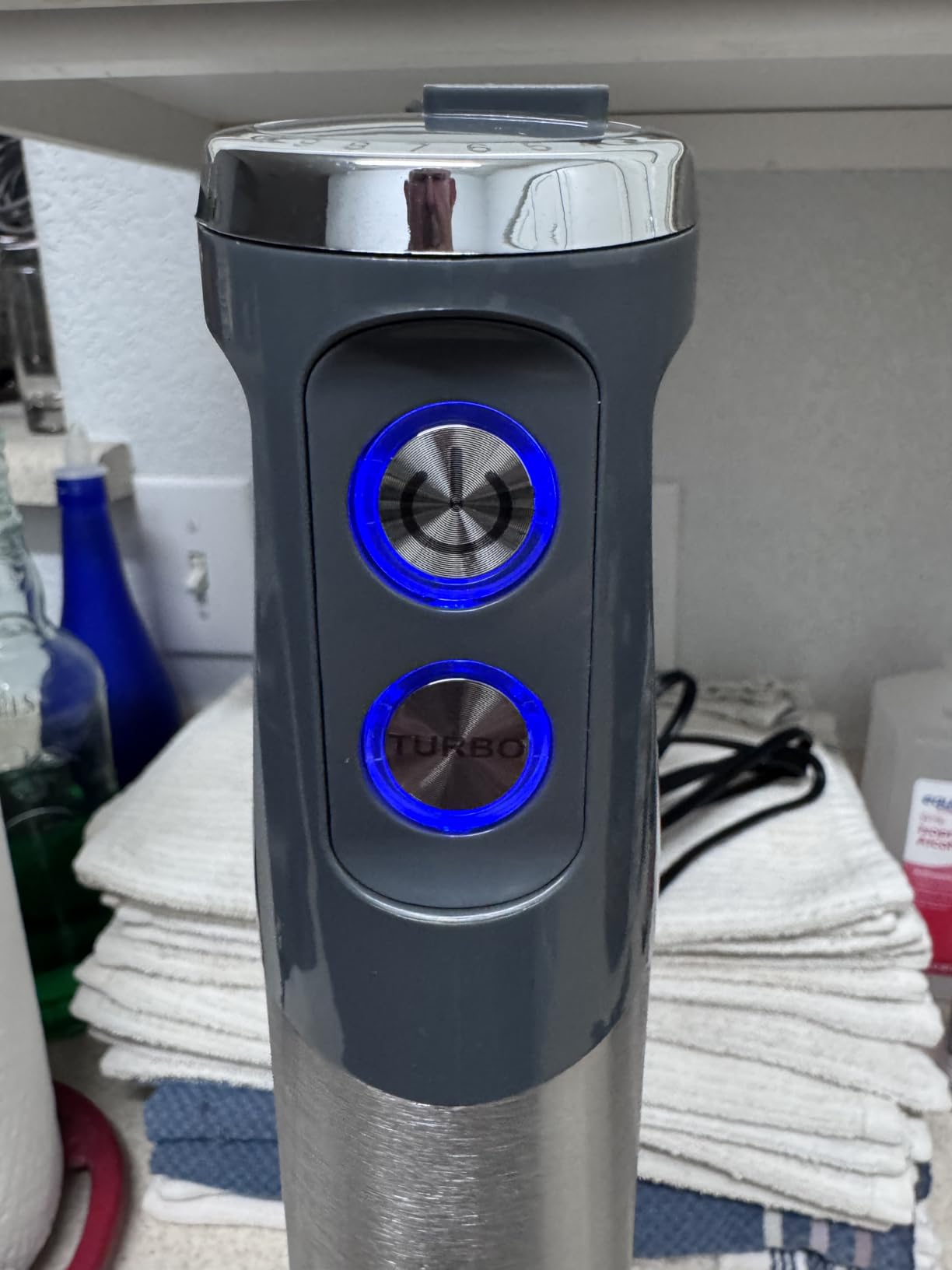 KOIOS Immersion Blender, 1000W Anti-scratch 3-in-1 Hand Blender, Upgraded 12 Speed Stainless Steel Blade Stick Blenders with Turbo Mode, Whisk and Milk Frother, Non-BPA customer photo 1