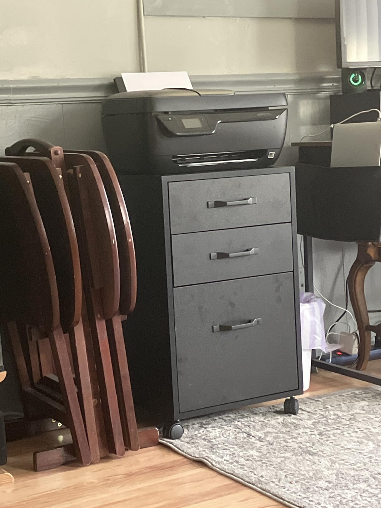 VASAGLE 4 Drawer File Cabinet with Lock, Printer Stand, Office Filing Cabinet Organizer, for A4 and Letter Size Documents, Rustic Brown and Black customer photo 2