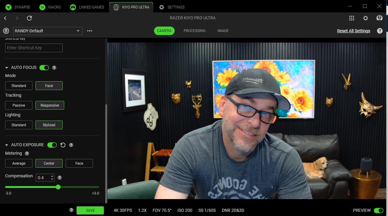 Razer Kiyo Pro Ultra 4K Webcam: Large Sensor - Auto Light Correction - Built-in Mic and Shutter - Pro Grade Content Creation, Streaming, Gaming, Video Calls - Works with OBS, Xsplit, PC, Zoom, Teams customer photo 1