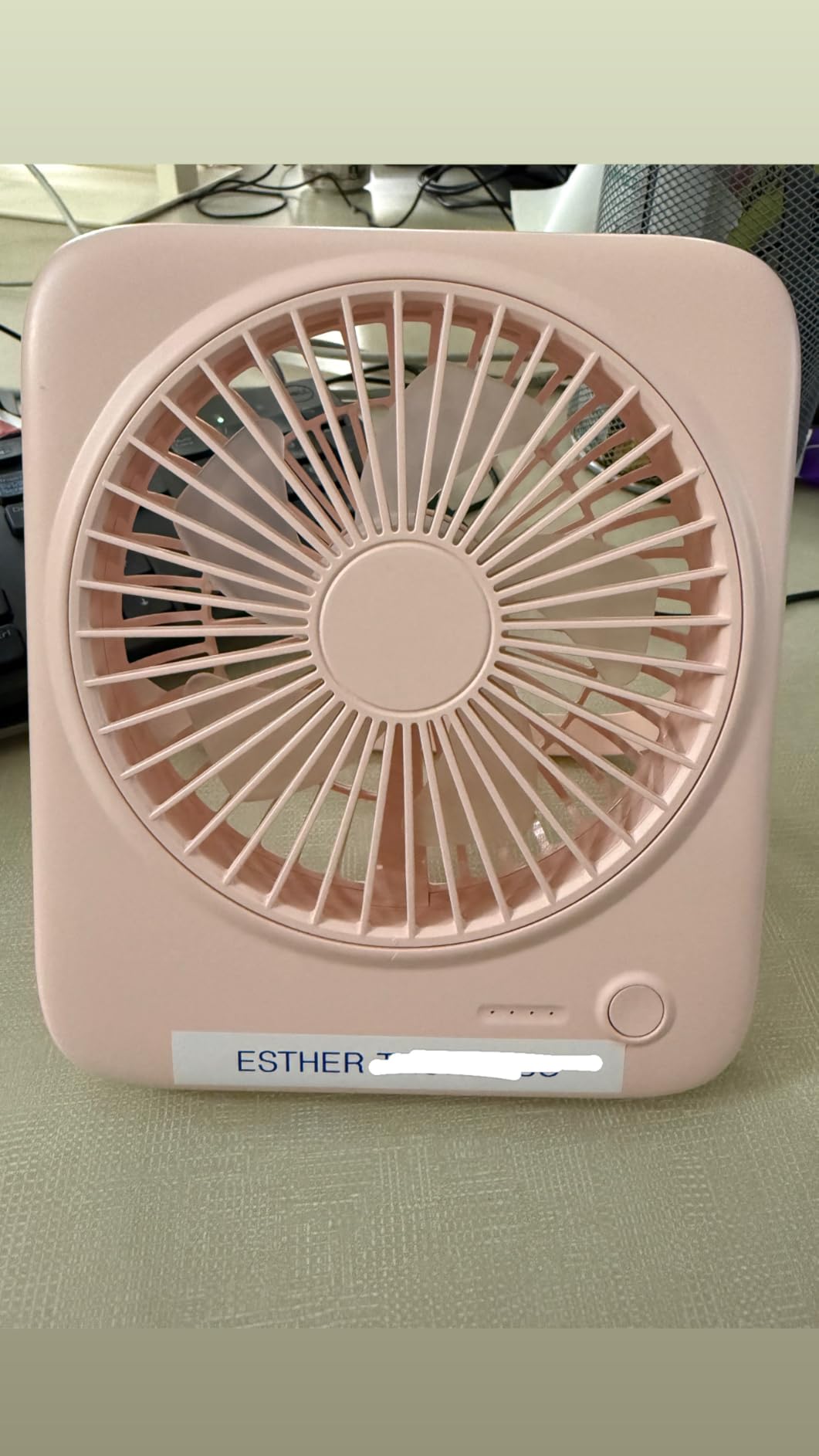 Otlonpe Personal Portable Desk Fan, 4000mAh Small Rechargeable Portable Fan Battery Operated & USB Powered for Travel Sleeping Bedroom Office Home Table, Cordless, Quiet, 4-Speed, 6.5 Inch (Black) customer photo 1