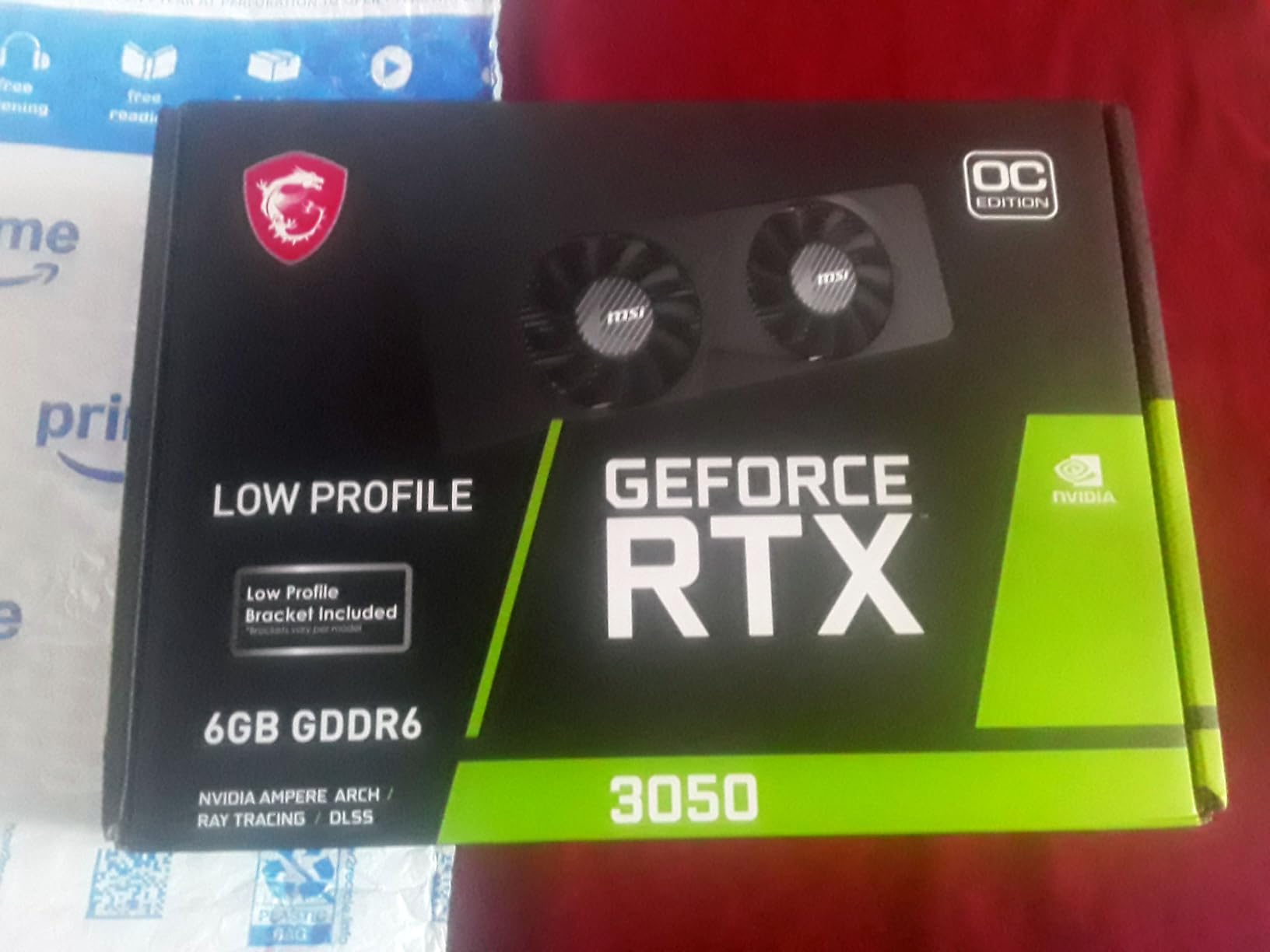 MSI Gaming RTX 3050 LP 6G OC Graphics Card (NVIDIA RTX 3050, 96-Bit, Boost Clock: 1492 MHz, 6GB GDDR6 14 Gbps, HDMI/DP, Ampere Architecture) customer photo 1
