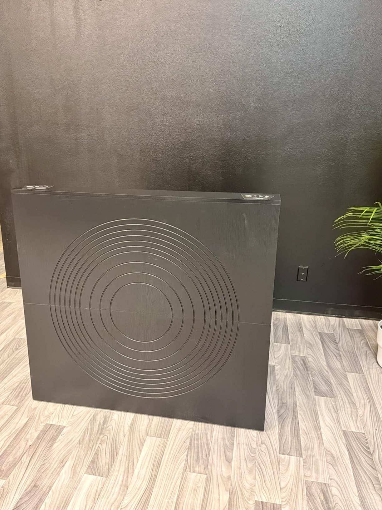 Tribesigns Reception Desk with Counter, Modern Front Desk Reception Room Table with Cable Grommet, 47 inch Retail Counter for Checkout, Lobby, Beauty Salon, Home Office Desk, Black customer photo 2