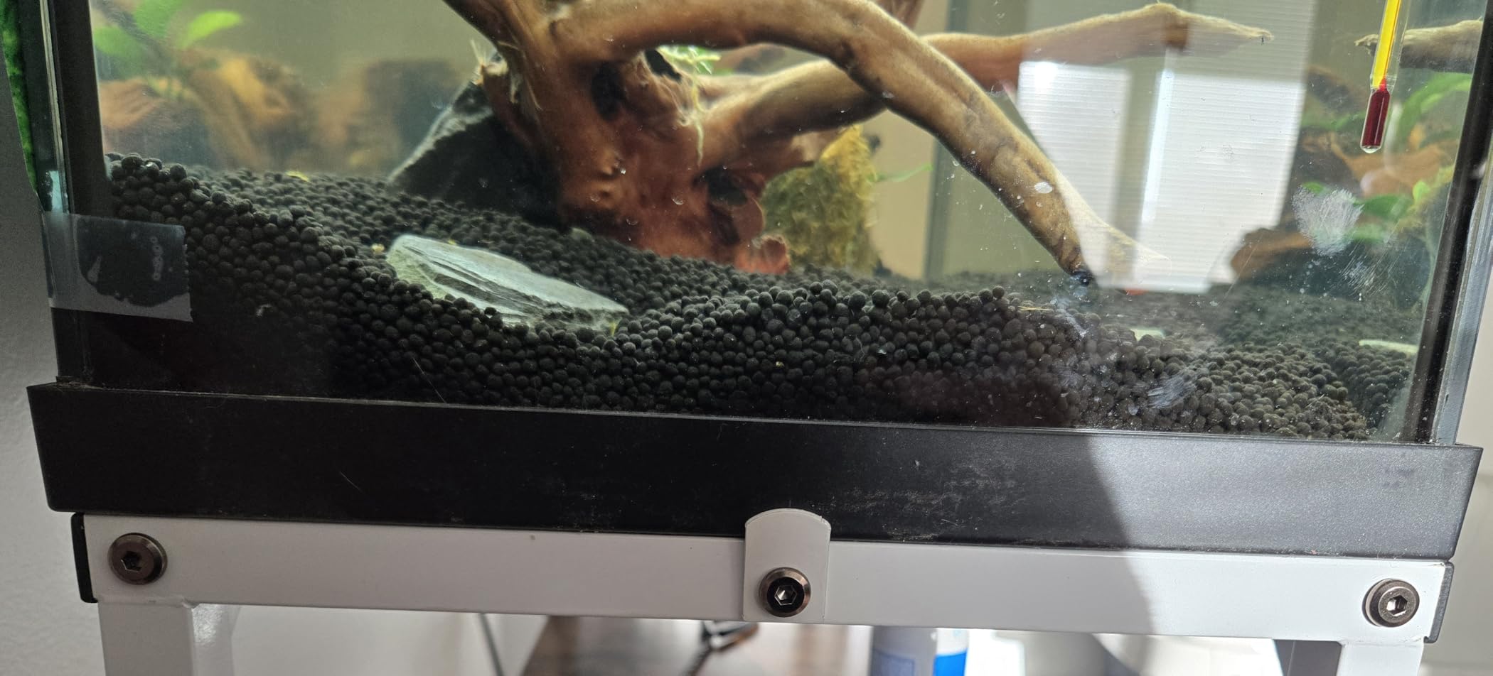 30 Gallon Rimless Fish Tank Stand with Shelf for Storage, 2 Tiers Metal Aquarium Stand, Breeder Tank Turtle Reptile Terrariums Stand Rack for Home Office, 30