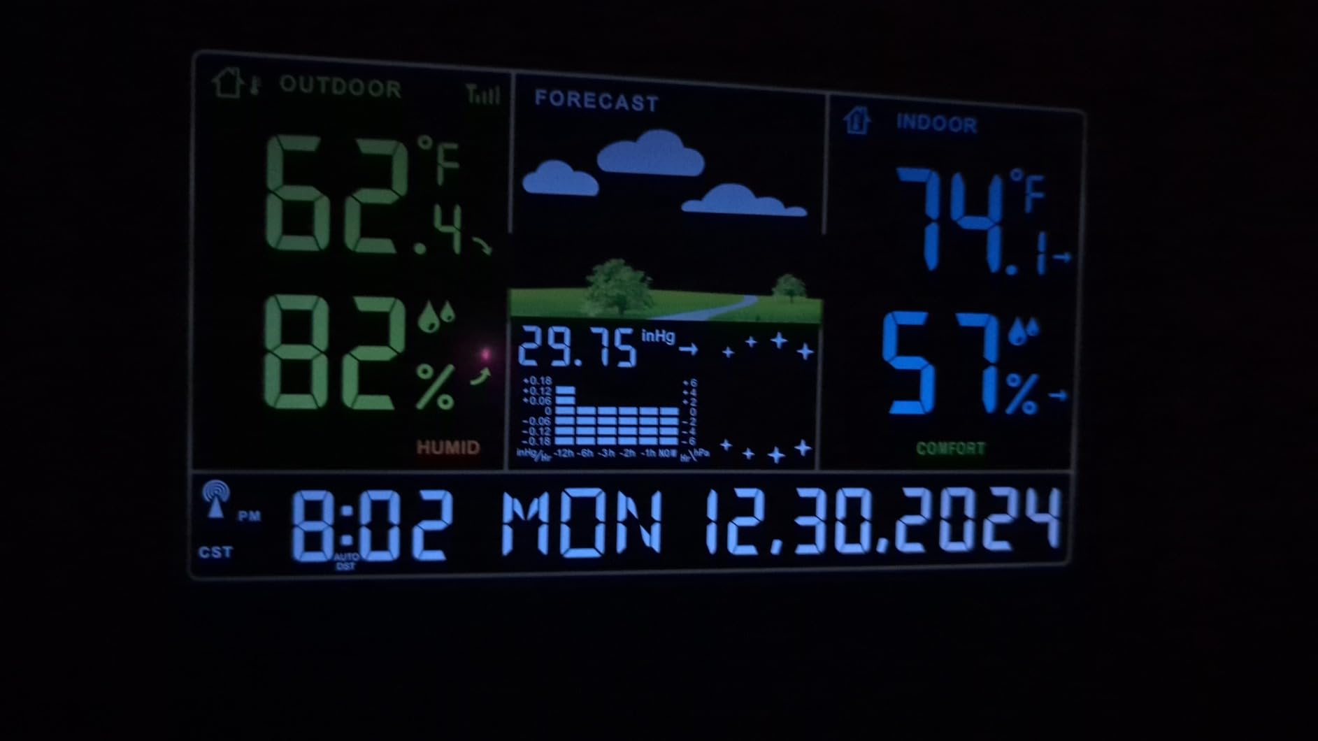 DreamSky Weather Station Indoor Outdoor Thermometer Wireless with Digital Atomic Clock for Home, Large Display with Dimmer, USB Port customer photo 2