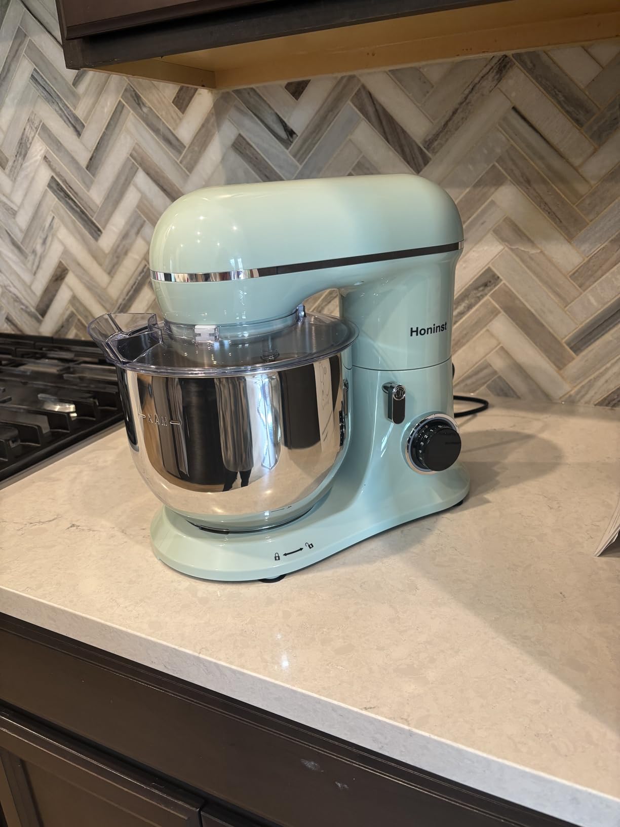 Honinst Stand Mixer, 6.5QT 10-Speed Tilt-Head Electric Stand Mixer, 3-In-1 Kitchen Mixer with Bowl, Dough Hook, Whisk and Beater, Blue customer photo 1