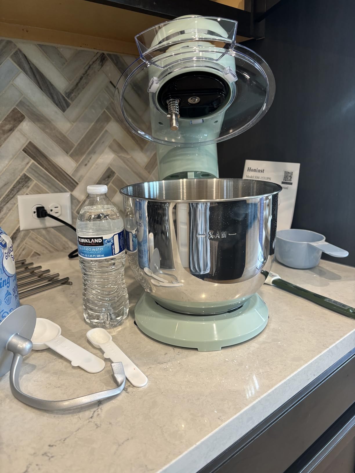 Honinst Stand Mixer, 6.5QT 10-Speed Tilt-Head Electric Stand Mixer, 3-In-1 Kitchen Mixer with Bowl, Dough Hook, Whisk and Beater, Blue customer photo 2