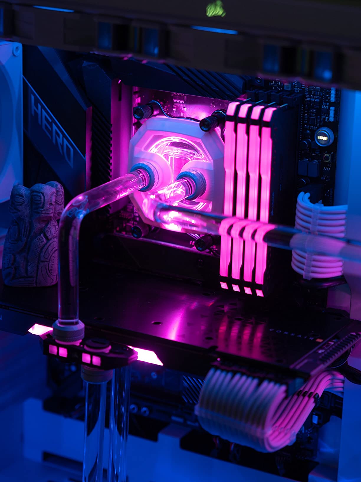 CORSAIR Hydro X Series iCUE Link XH405i Custom Cooling Kit - Hardline Water Cooling Loop - XC7 Elite CPU Water Block - XD5 Elite D5 Pump Res - XR5 360mm Radiator - 3X QX120 RGB Fans - White customer photo 1