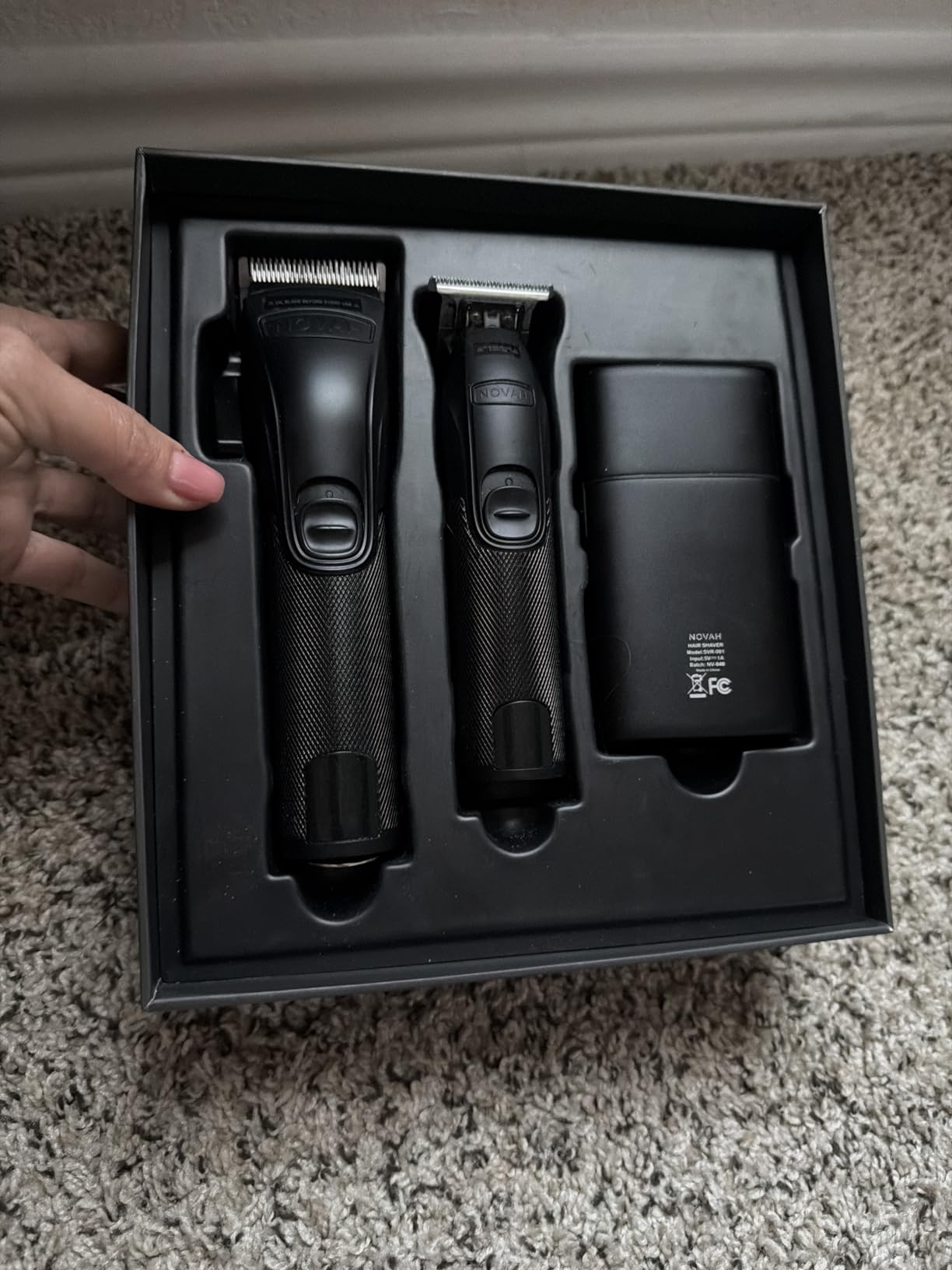 Novah Professional Barber Clippers and Trimmer Set - Foil Shaver Professional Hair Clippers for Men, Mens Cordless Hair Clipper for Barbers Haircut Kit, Fade customer photo 2