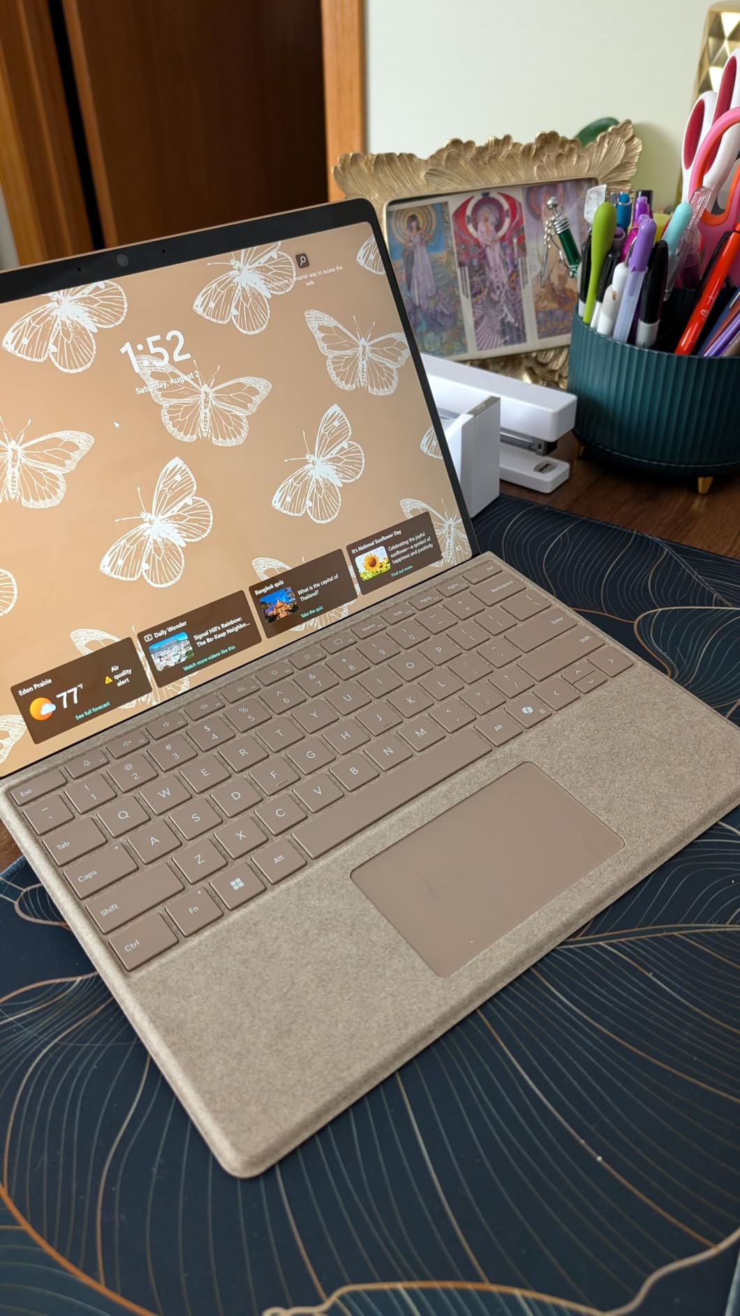 Microsoft Surface Pro Keyboard with Pen Storage, Compatible with Copilot+ (11th Edition), Surface 9 and 8, Alcantara Material, Black customer photo 1