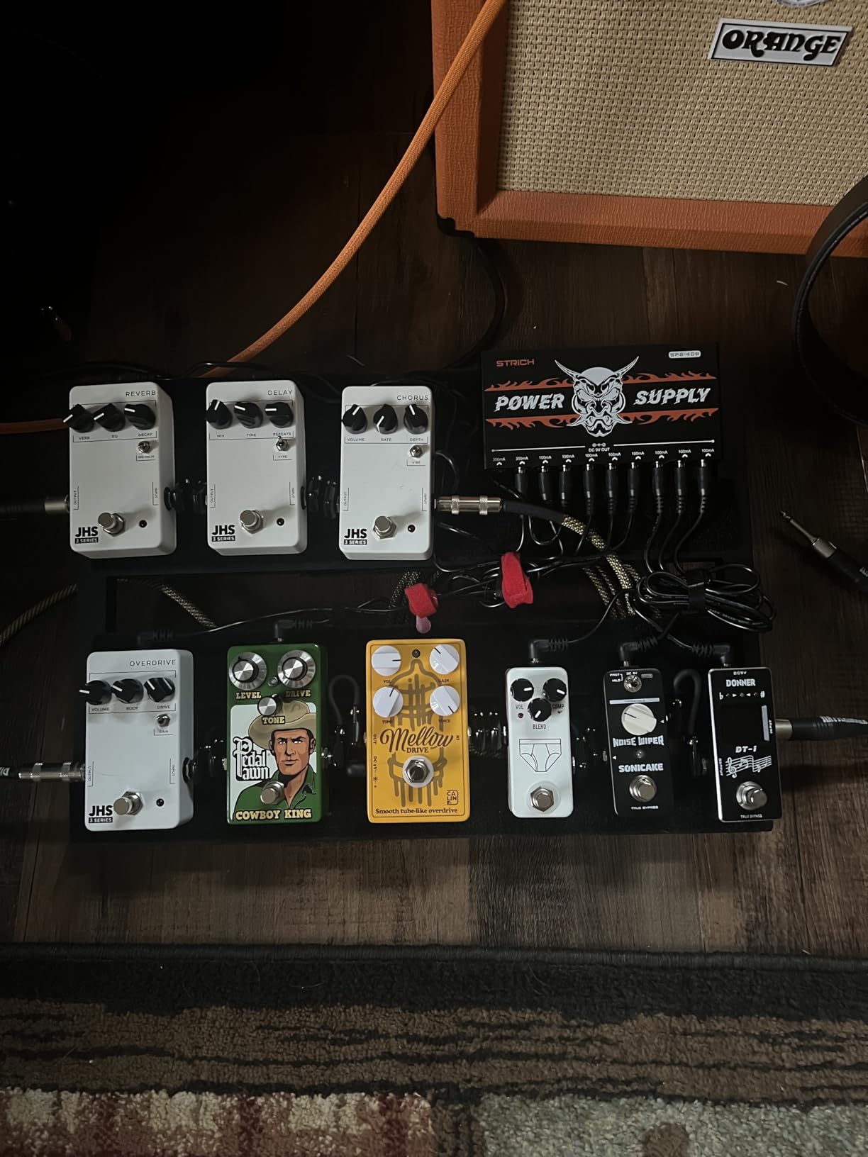 STRICH SPS-40B Pedal Power Supply with Built-in 10000mAh 10 Outputs DC 9V (2x300mA, 8x100mA) Jacks for Guitar Bass Pedals, Rechargeable Battery Guitar Effect Pedal Power, 5V/1A USB Port, Noiselessly customer photo 2