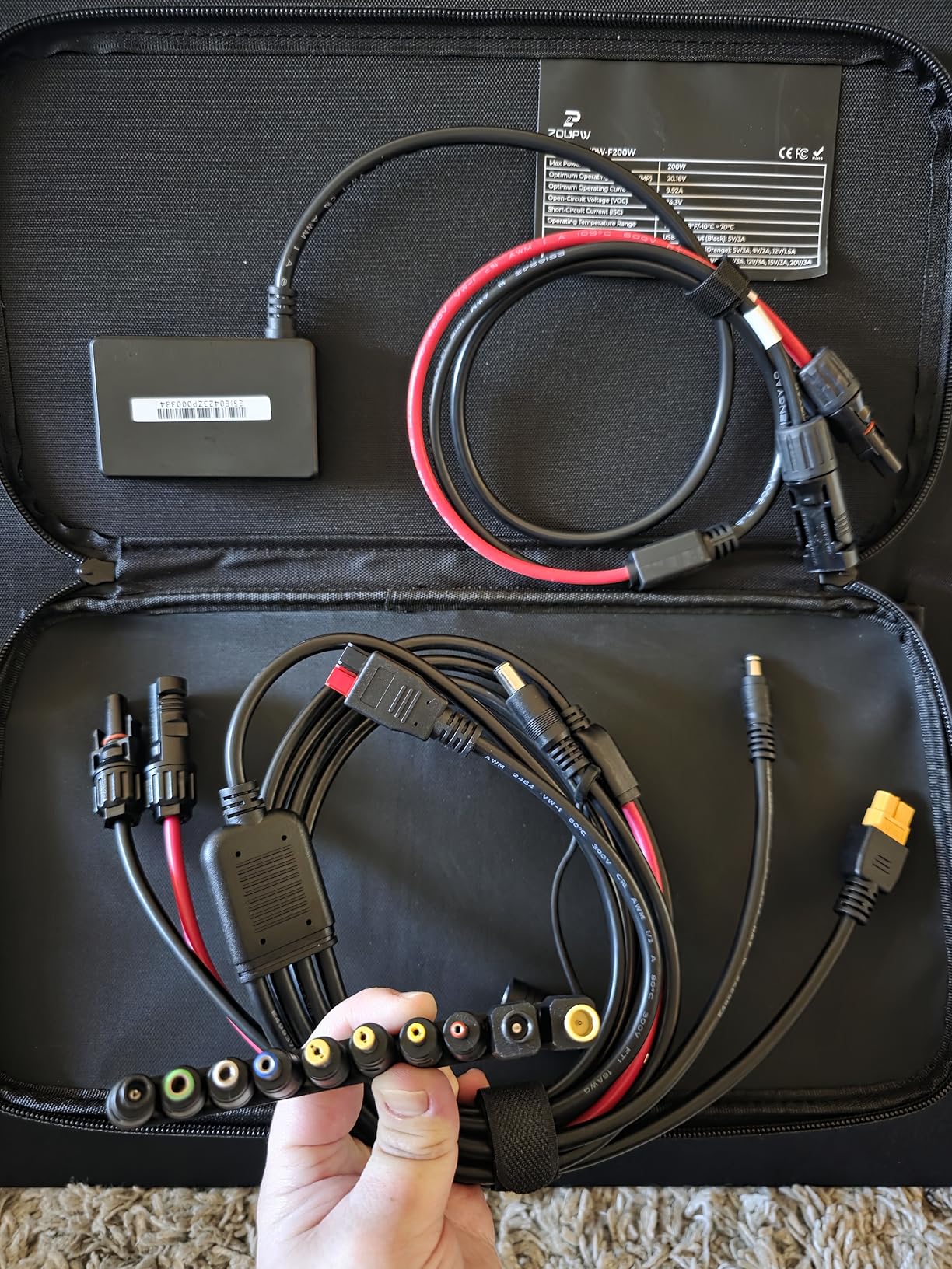 200W Portable Solar Panel for Power Station,23.5% Efficiency Mono Foldable Solar Charger with 4 Kickstands for Jackery 1000 V2/Bluetti/EcoFlow/Anker,IP67 Waterproof for Camping RV Power Backup customer photo 1