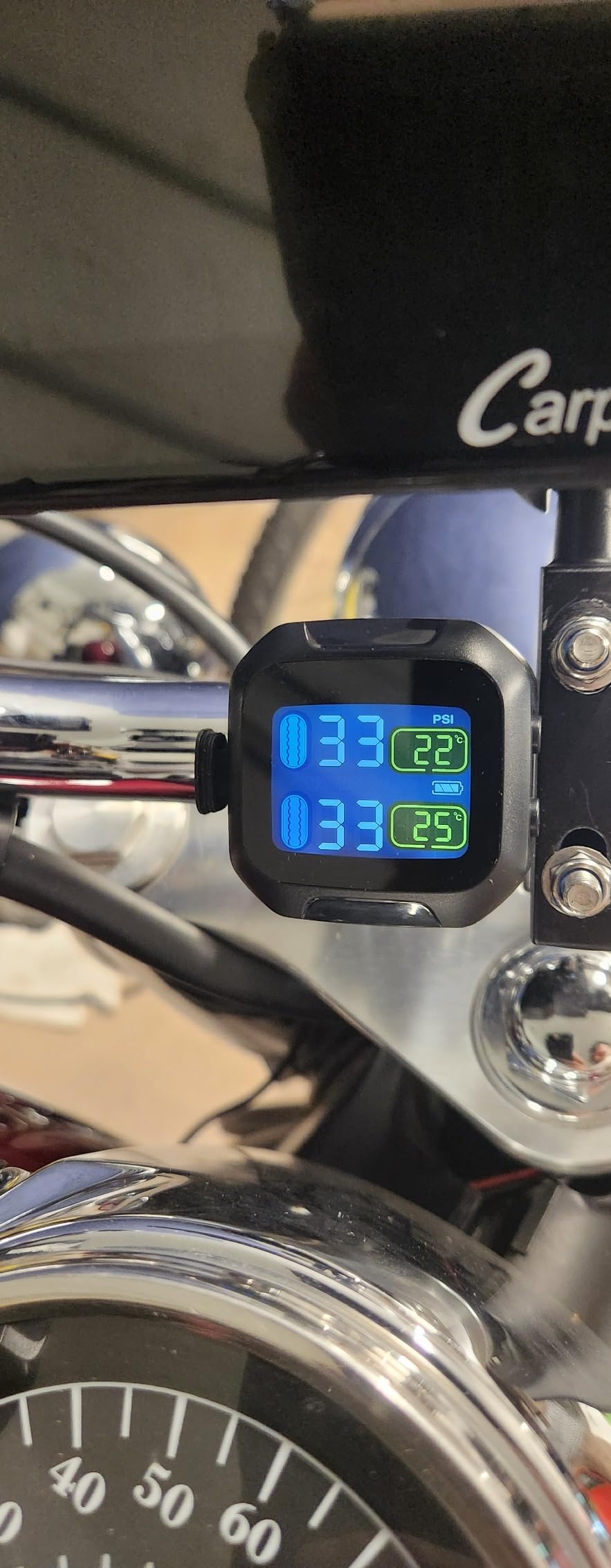 OBEST Upgrade Motorcycle TPMS Tire Pressure Monitor System with 2 External Sensors customer photo 2