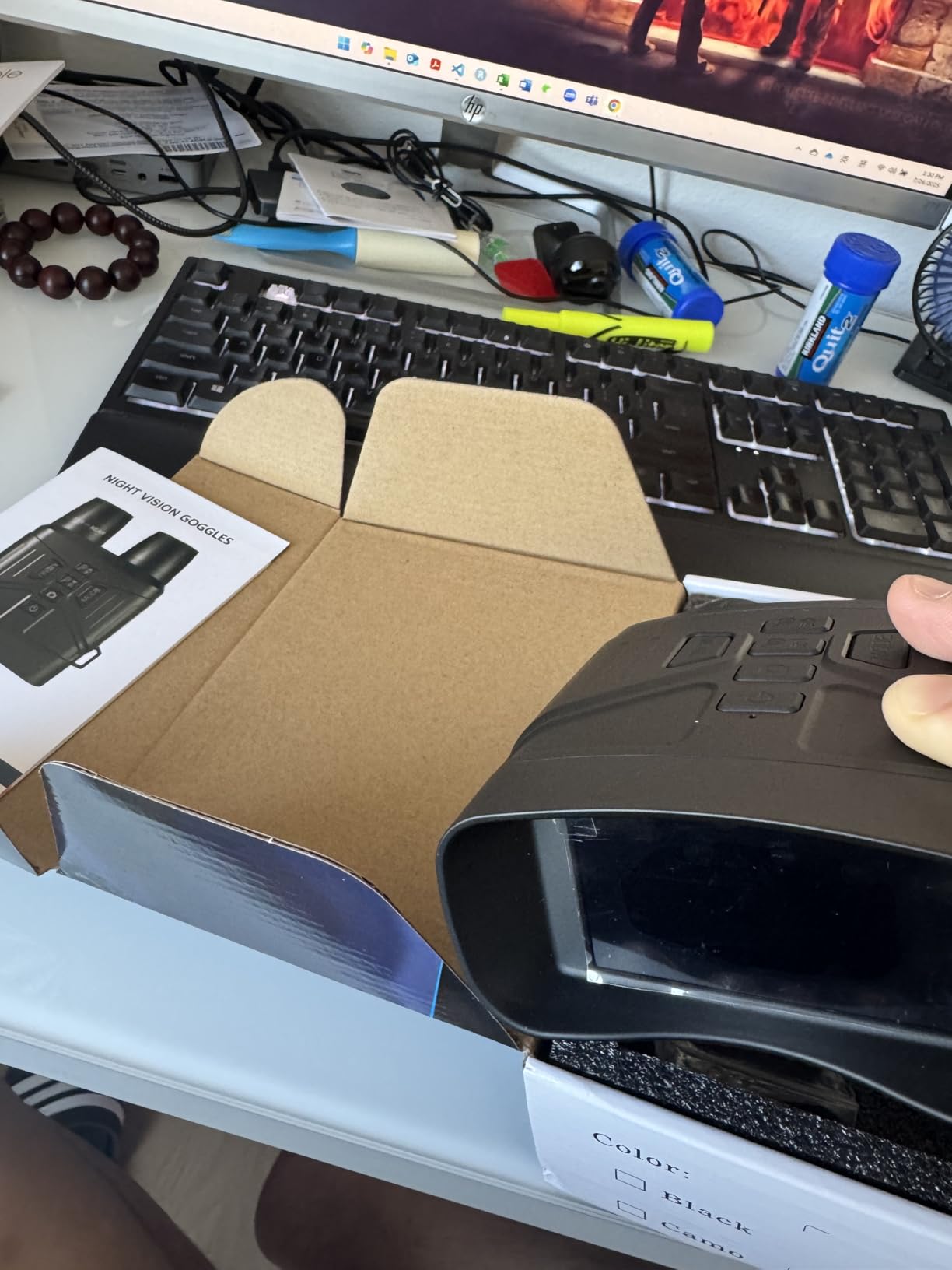 TELUHA Night Vision Goggles for Adults, Night Vision Binoculars with 5000mAh Rechargeable Battery and 32GB Card, 3